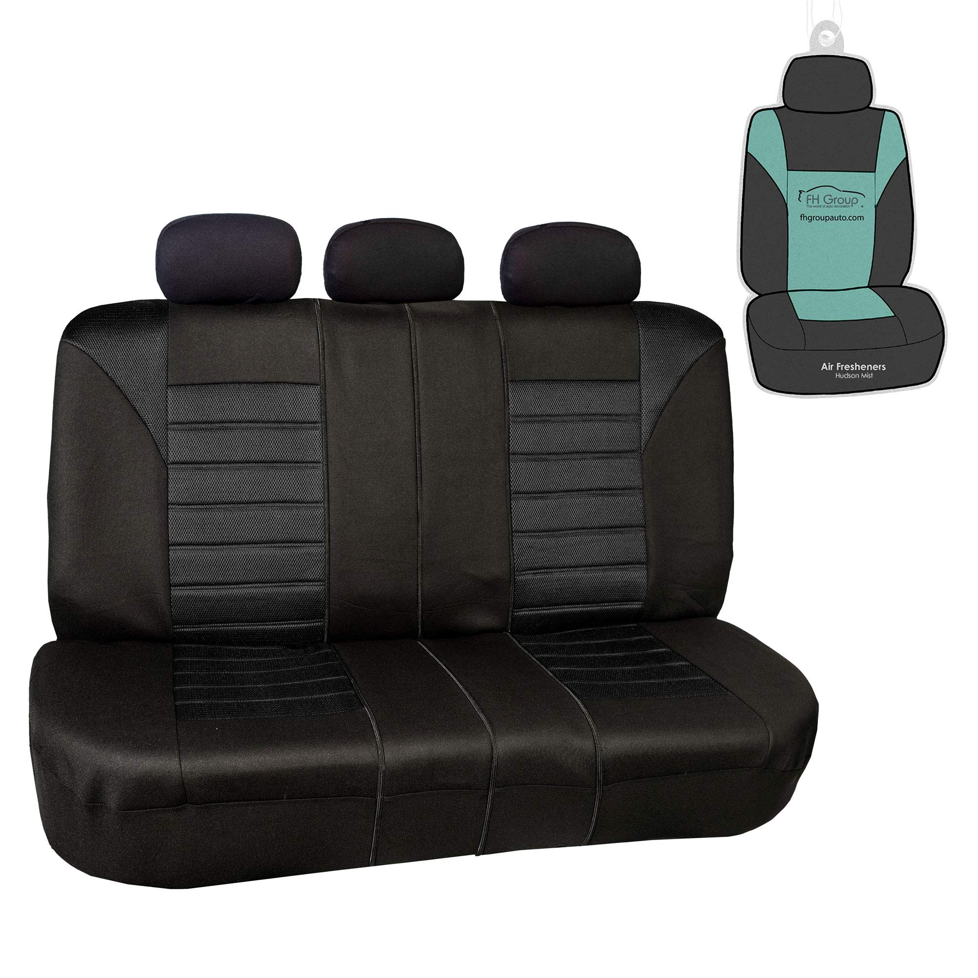 Fh Group Car Seat Cover For Back Seat Premium 3D Air Mesh Black Seat Cover Universal Fit Rear Seat Cover Split Bench Car Seat Pr
