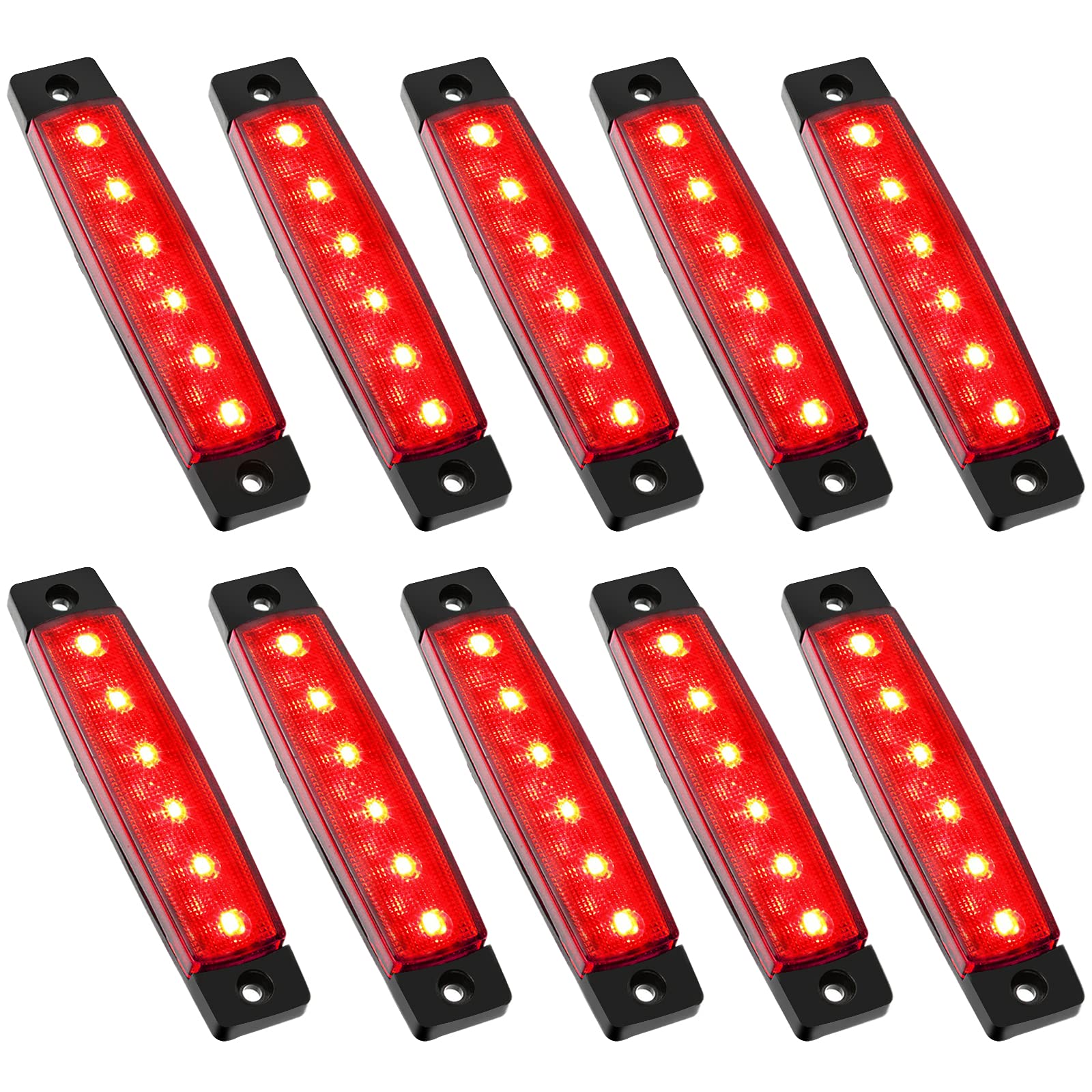 Pseqt 10 Pcs Led Rock Strip Lights Car Underglow Wheel Fender Well Lighting Kits Waterproof For Golf Cart Wrangler Offroad Truck