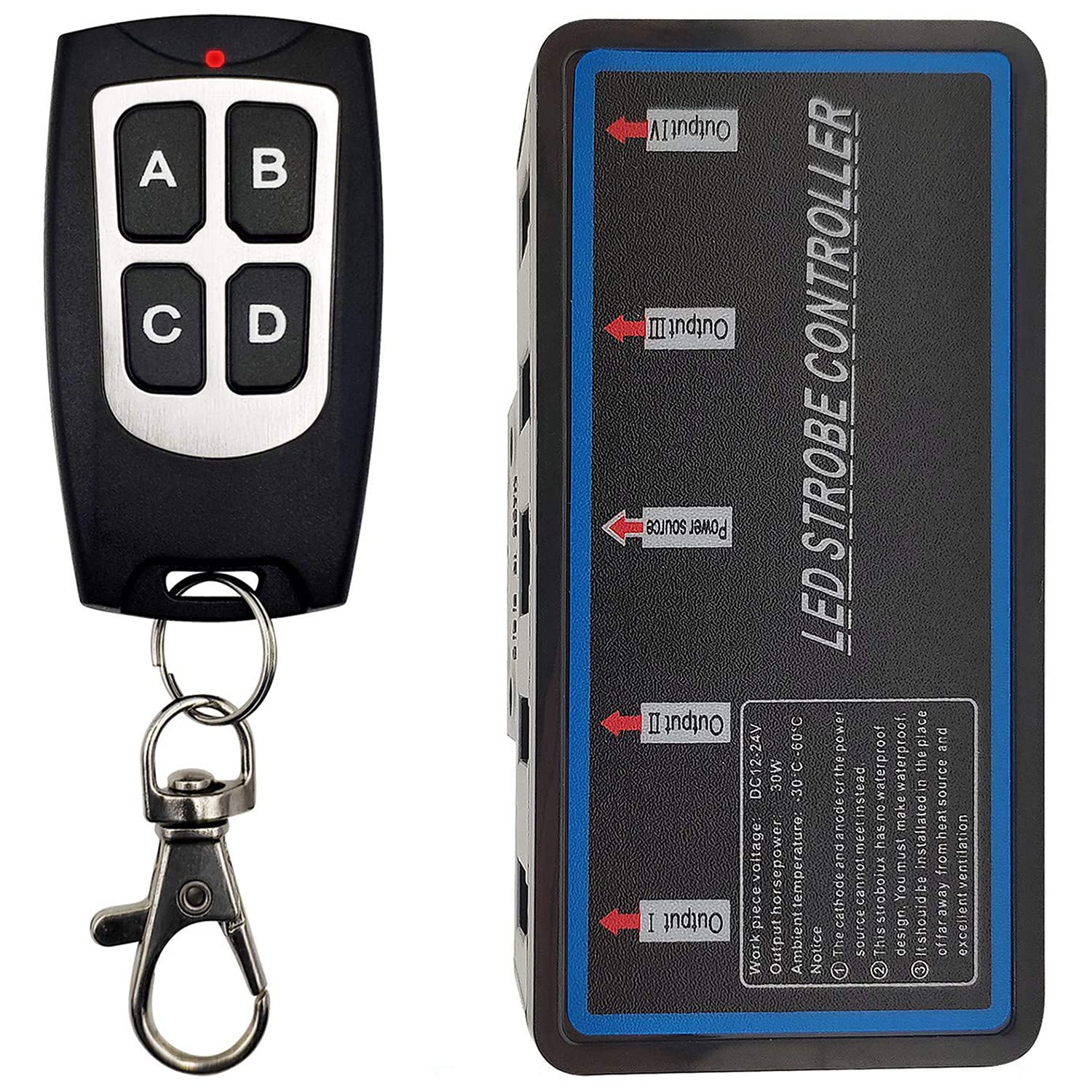 Ease2U E Led Warning Lights, 4Pcs Emergency Warning Caution Hazard Construction Ultra Slim Sync Feature Car Truck With Main Cont