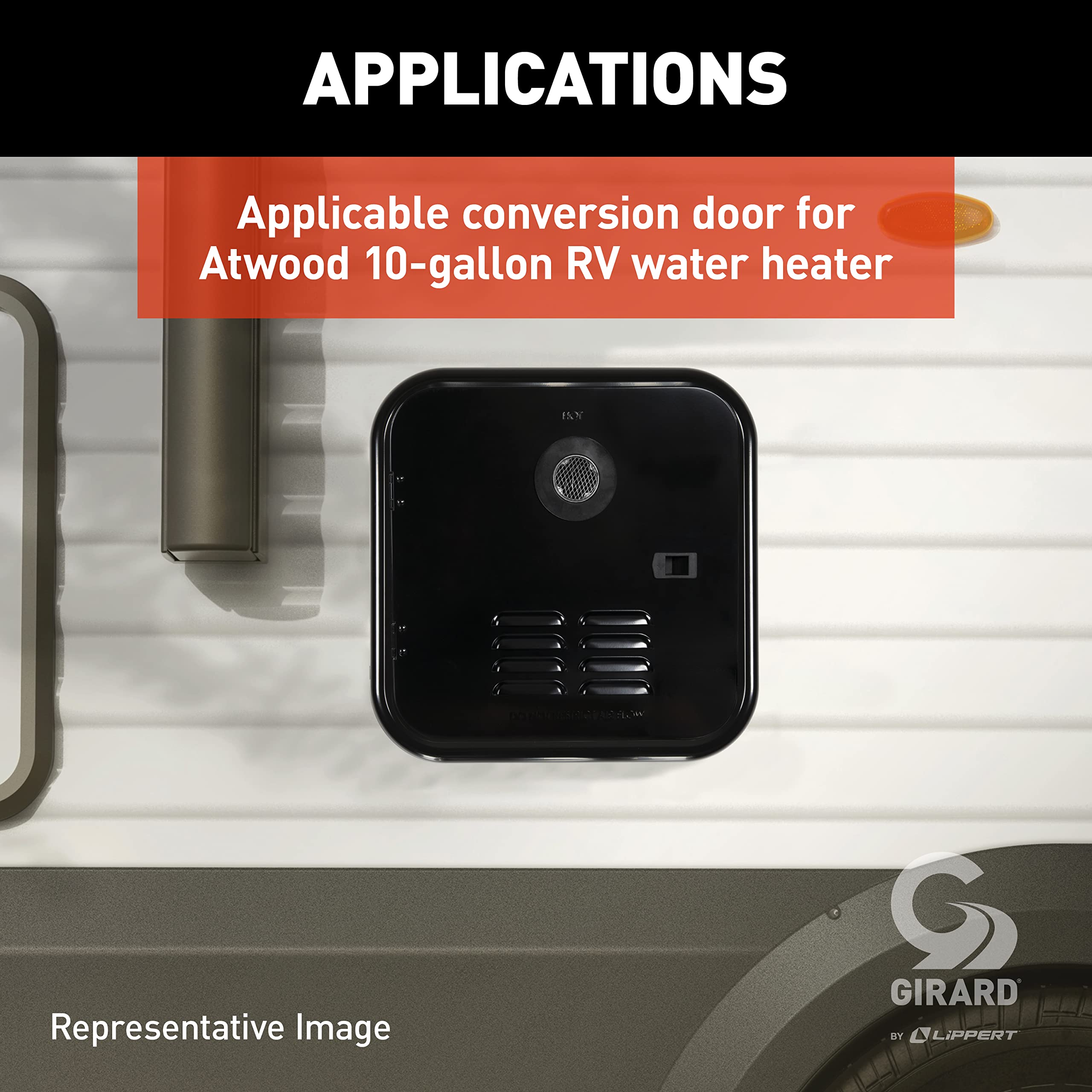 Girard Products Llc Rv Water Heater Door Installation Kit - 10-Gallon, Black