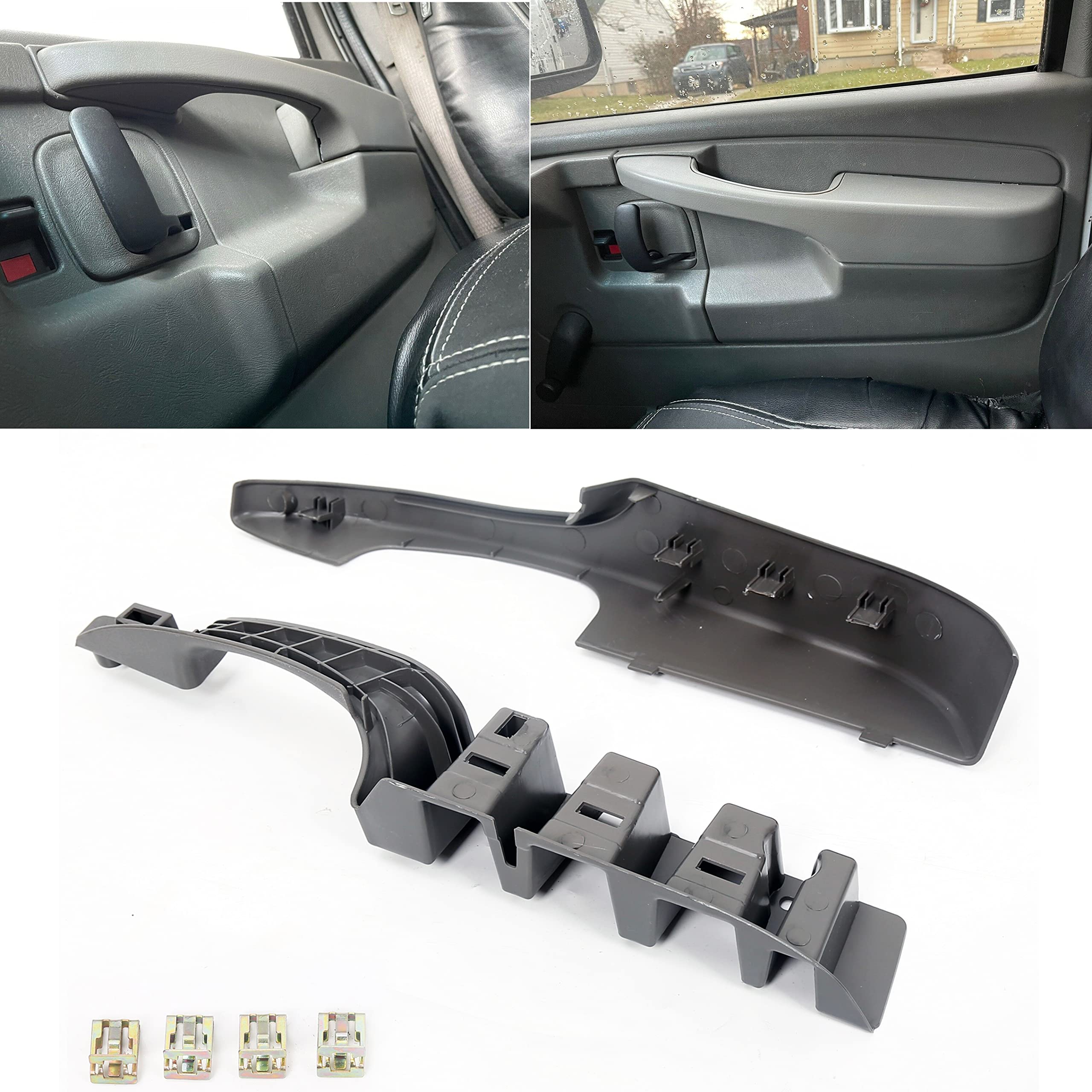 Ecotric Interior Pull Handle Door Armrest Compatible With 2003-2019 Chevrolet Express Van Gmc Savana Right Passenger Side - Repl
