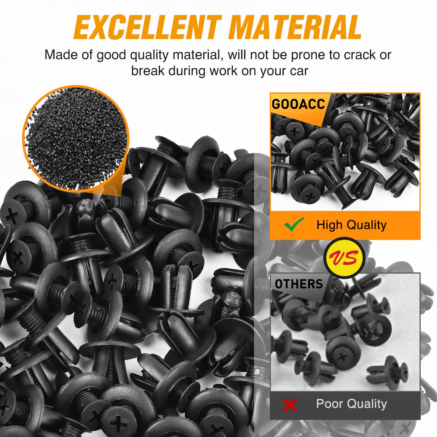 Gooacc 100Pcs Engine-Area Radiator Fender Rocker Clips Compatible With Ford Hyundai Kia Nissan Mazda Oem:#Ford Mb-455-56143 Mazd