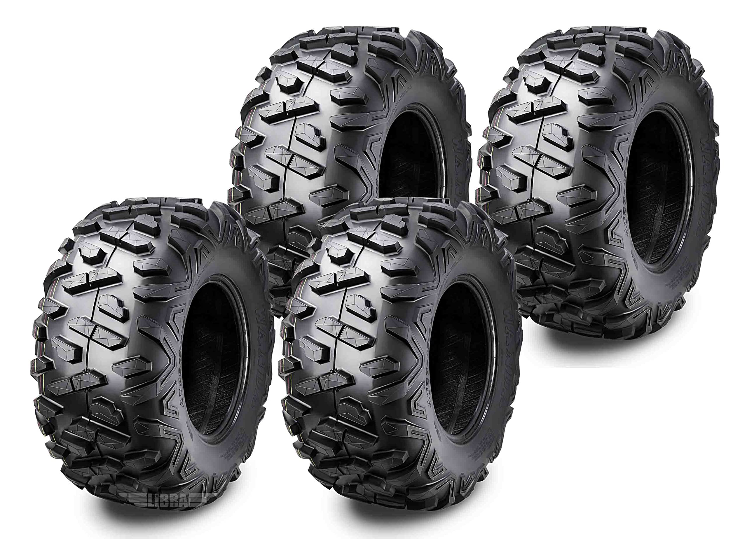 Wanda Set 4 Atv Utv Tires At 25X10-12 Front & 25X10X12 Rear /6Pr Bighorn Style 10376