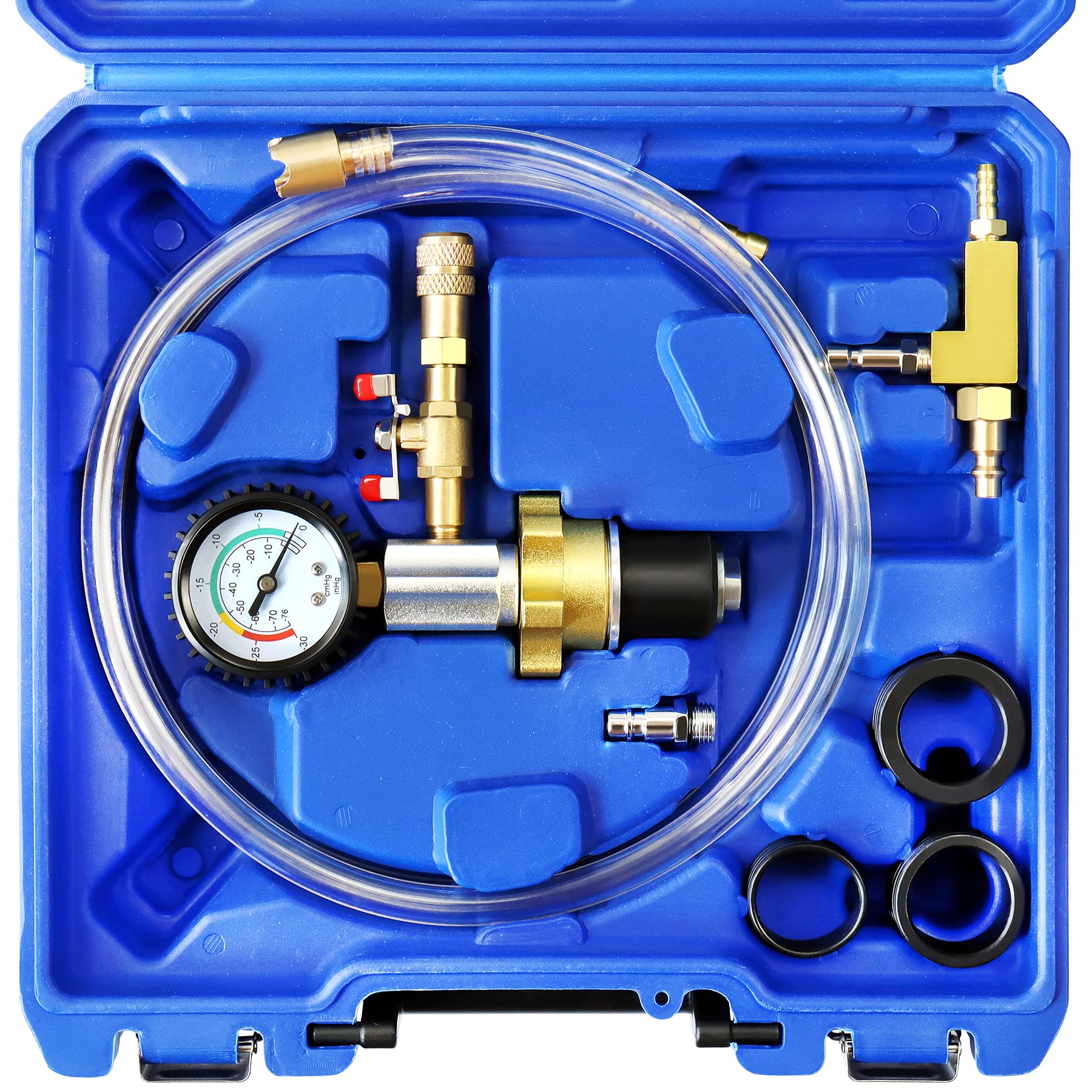 JIFETOR Cooling System Vacuum Purge Radiator Coolant Refill Tool Kit, Automotive Water Tank Pneumatic Vacuum Antifreeze Change F