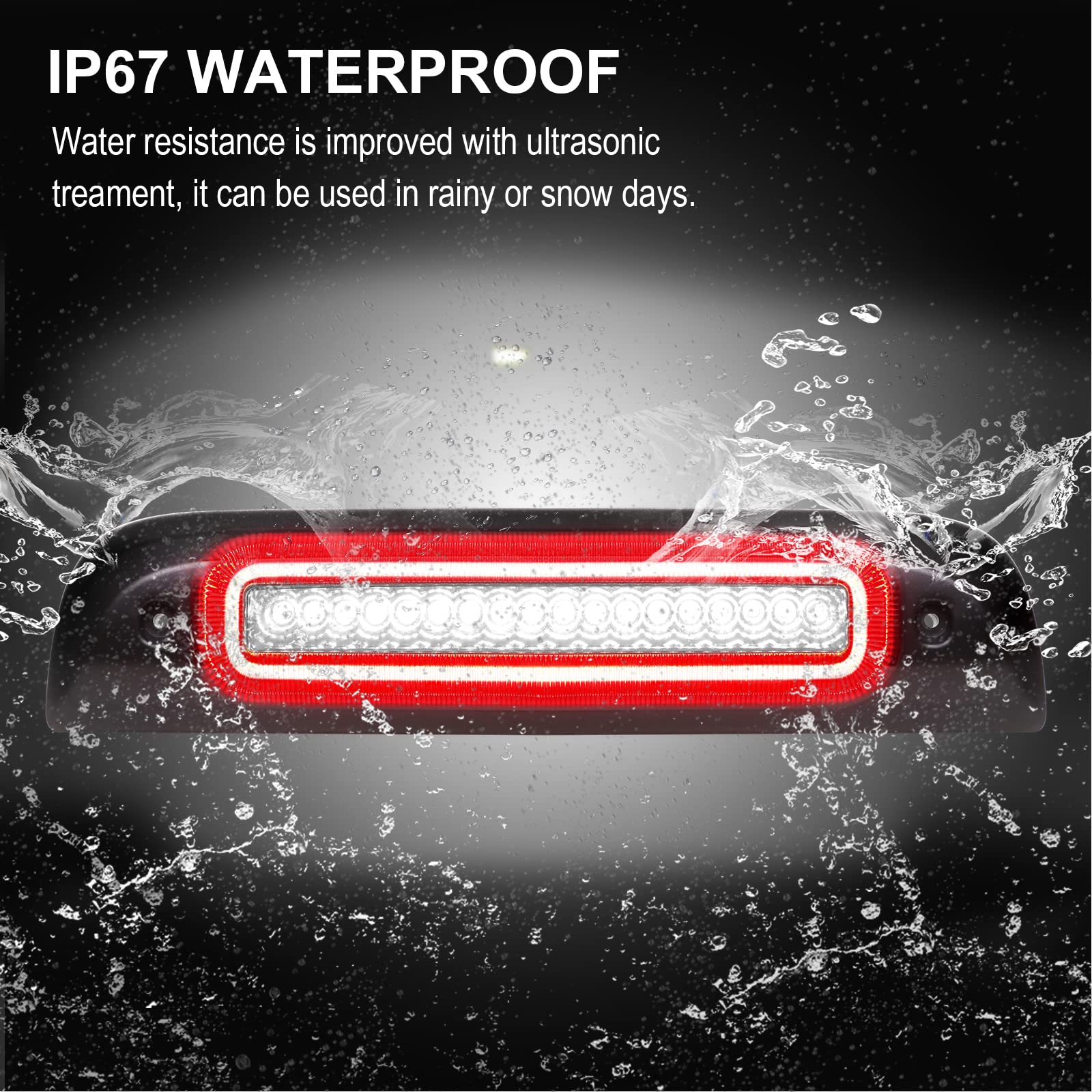 F1 Style Strobe Led Third Brake Lights For 2014-2019 Silverado Sierra 1500 2500Hd 3500Hd Roof Cargo Light High Mount Stop Lamp 3Rd Brake Light Pickup Truck Smoked Lens, Oem# 23509162 | 20979071