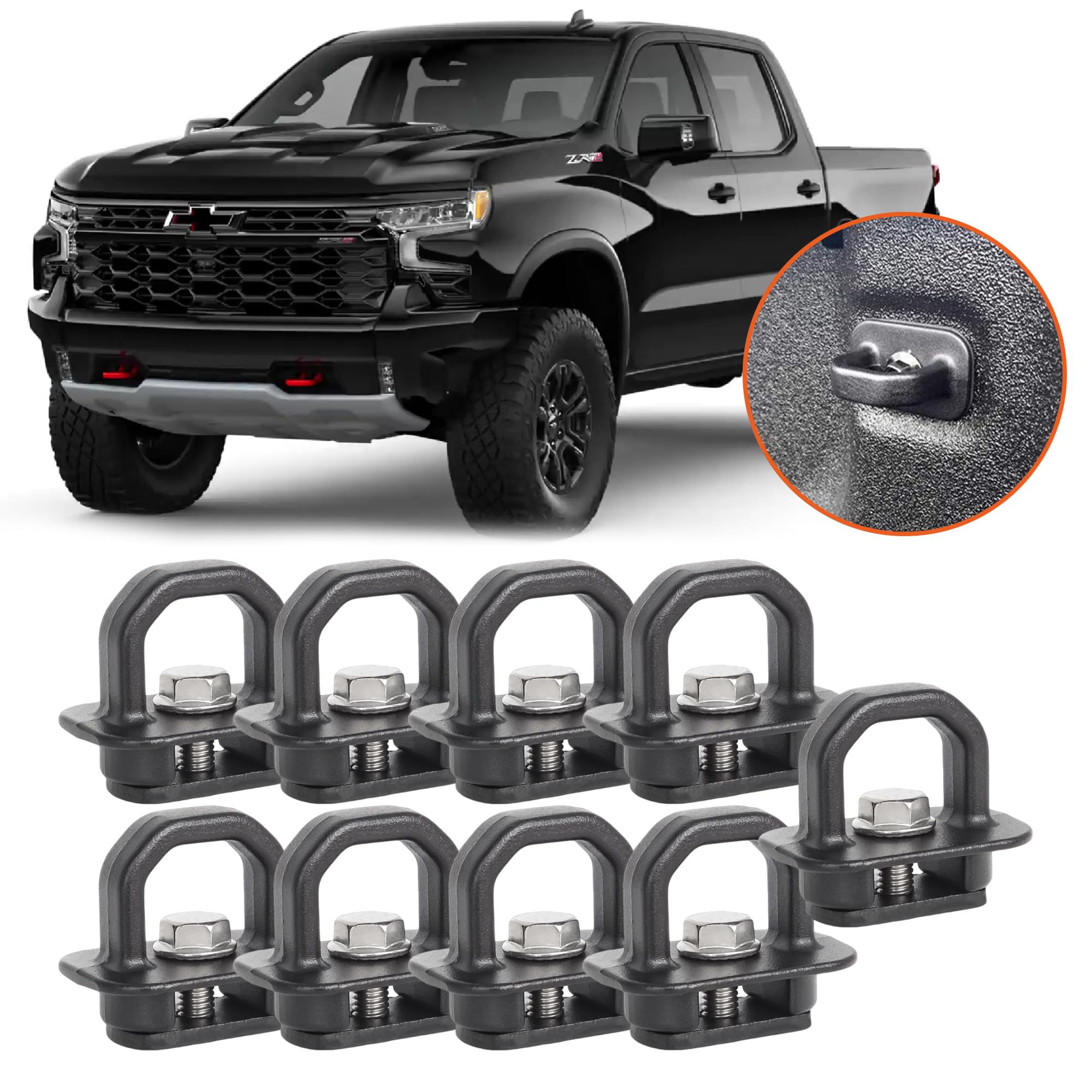 Fafern Tie Down Anchors Truck Bed Side Wall Anchor fit for 2007-2023 Chevy Silverado/GMC Sierra, 2015-2023 Chevy Colorado/GMC Ca