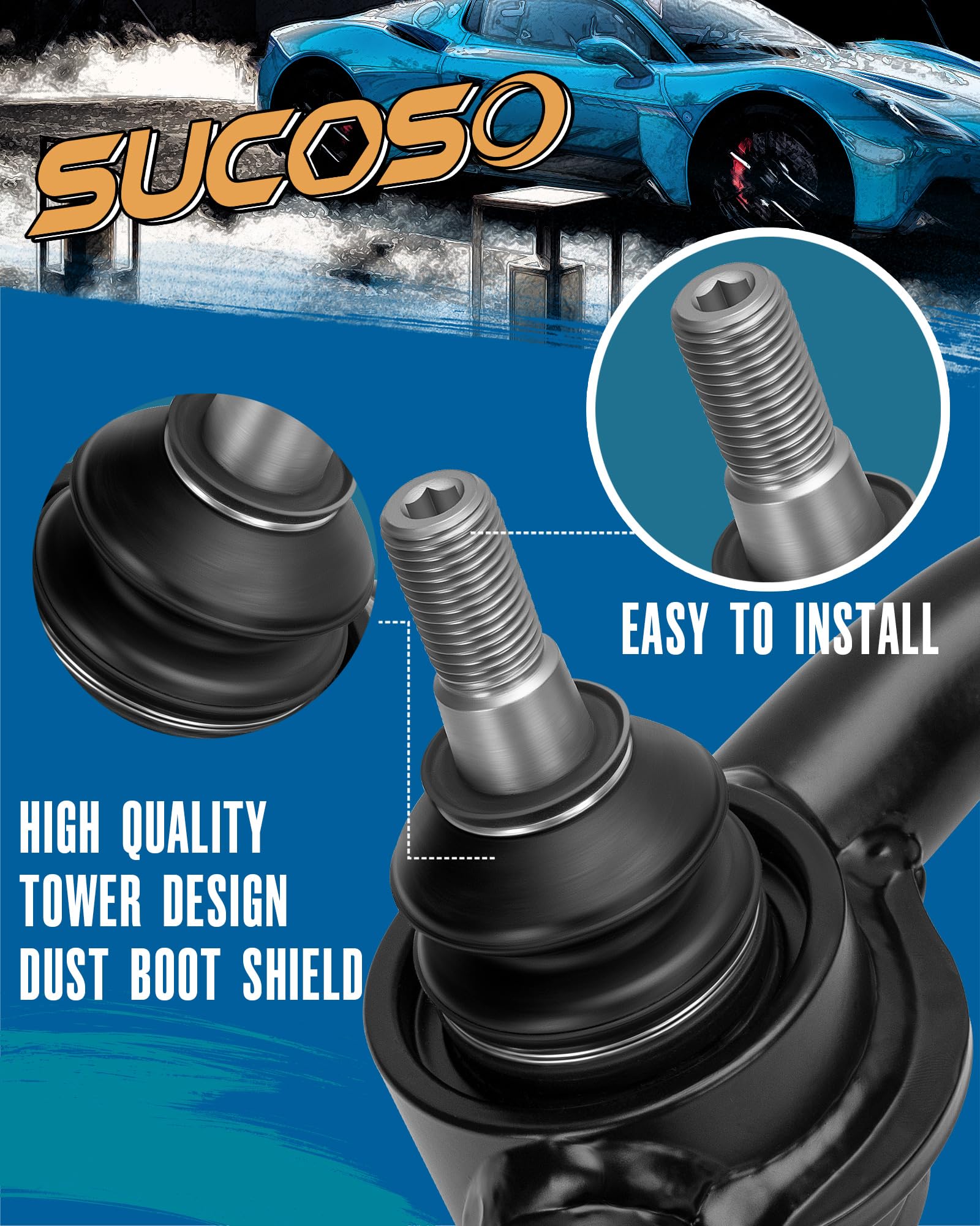 2-4 Inch Upper Control Arms for Toyota Tacoma 4Runner Prerunner, 2pcs Black Adjustable Tubular Suspension Control Arm with Greas