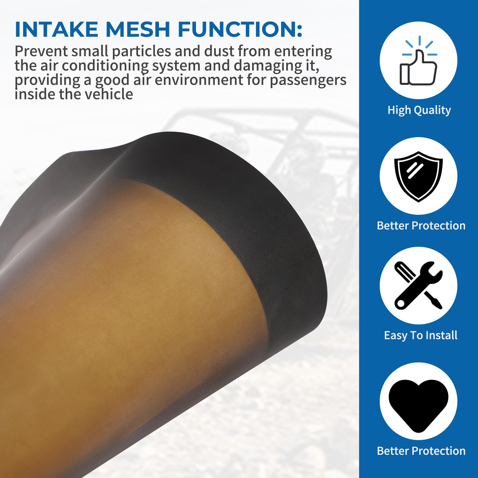 Wikibb Air Vent Cover For Polaris Ranger 1000 900 Crew Xp,2 Pcs Frog Skin Mesh Sticks Air Flow Vent Grille Protection Anti-Blocking Protector Accessories Fit(Right + Left)