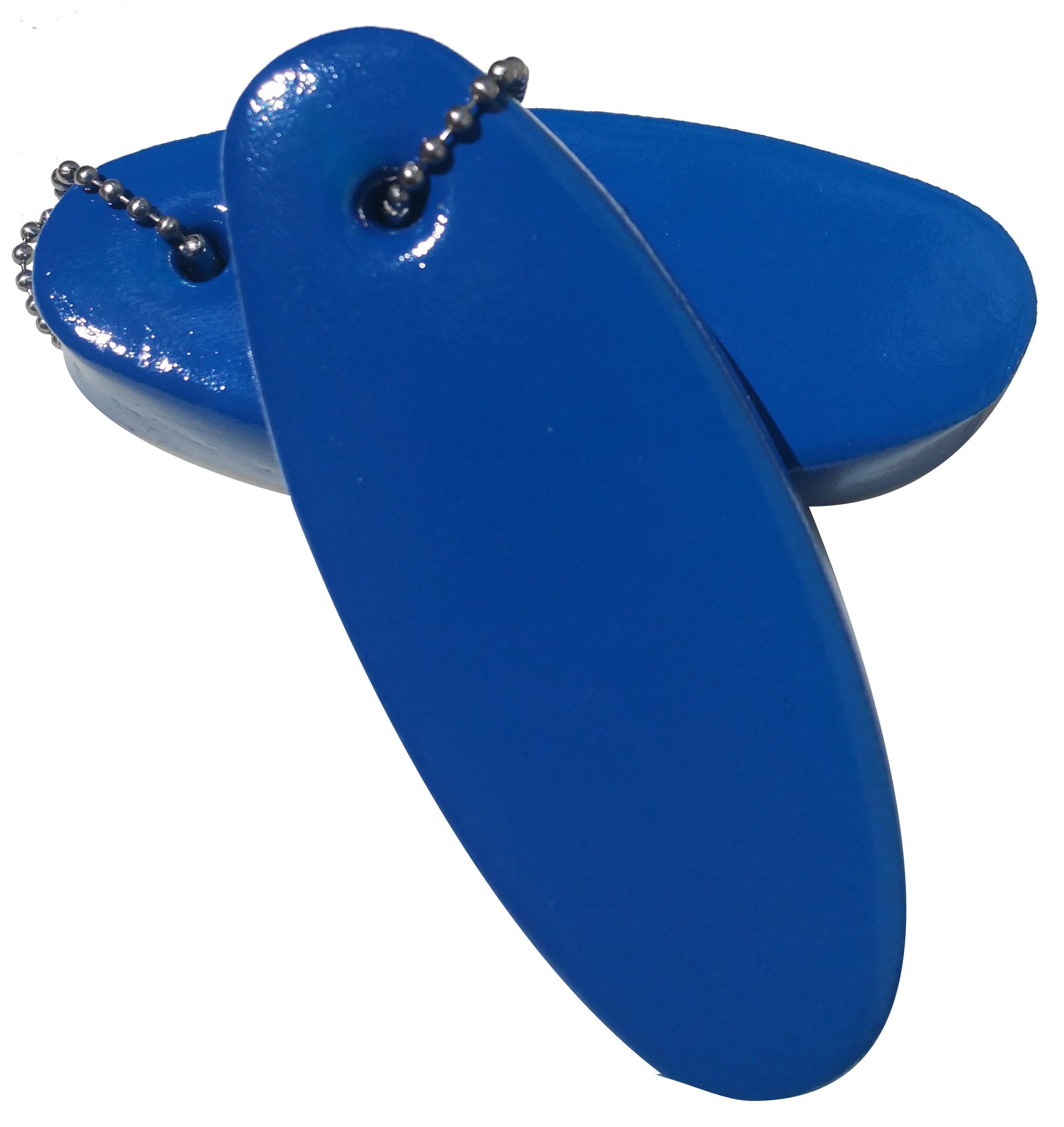 2 Pack Jumbo Vinyl Coated Blue Floating Keychain Key Floats -Made In The Usa- (Blue)