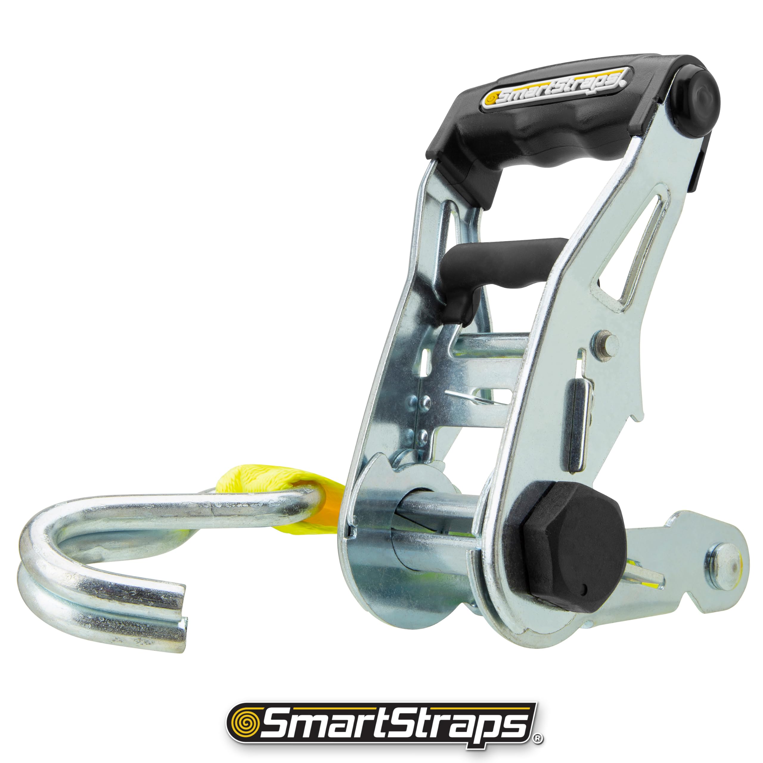 SmartStraps 14 Ratchet Straps, 2 Pack -5,000lbs Break Strength, 1,667lbs Safe Work Load -Commercial Tie Down Straps for Heavy Du