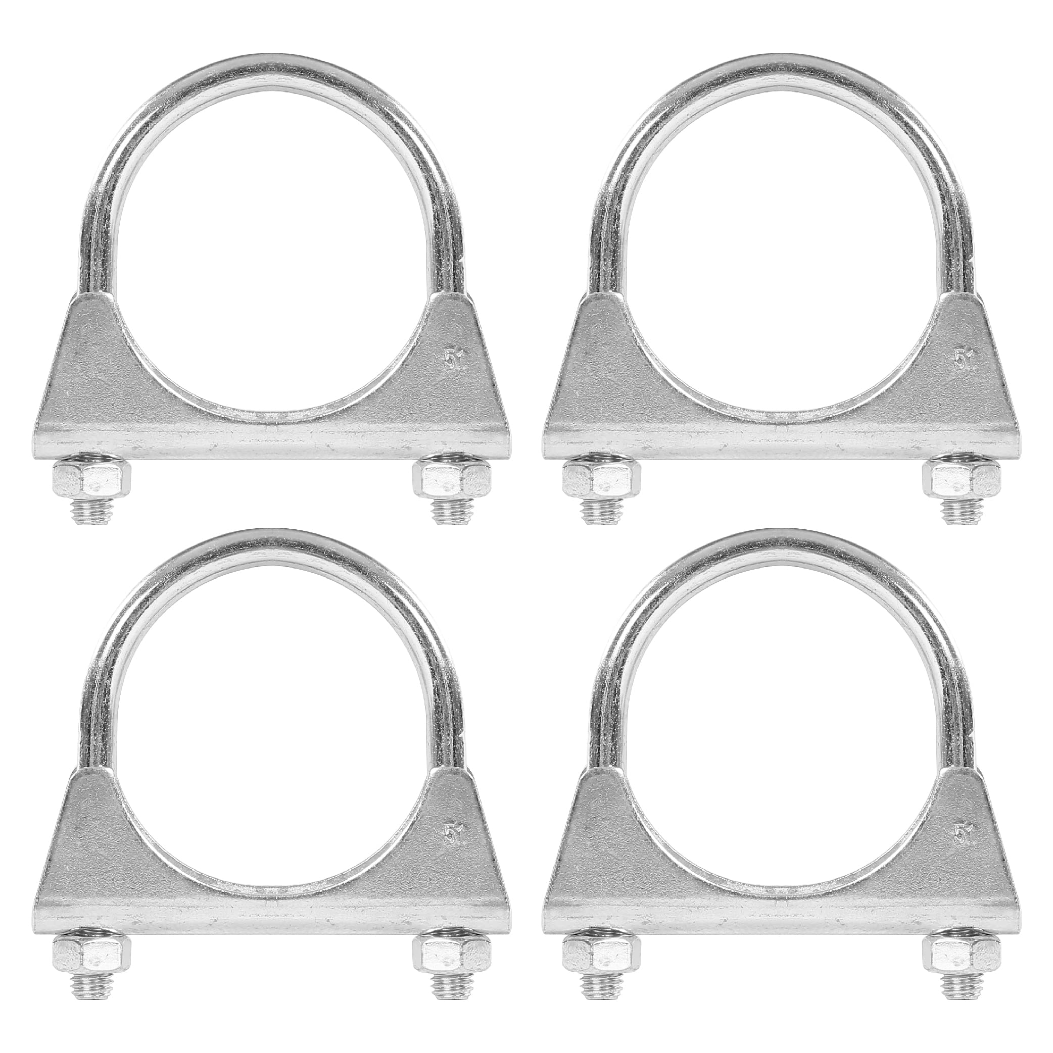 Batoneco 2'' U Bolt Clamp, Muffler Exhaust Clamps,2 Inch Saddle Style Heavy Duty Mild Steel(4-Pack)