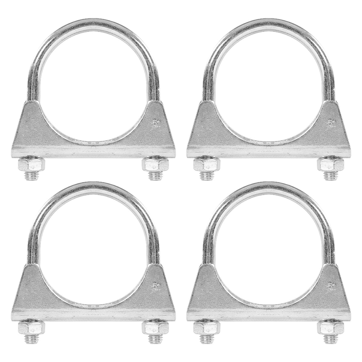 Batoneco 2'' U Bolt Clamp, Muffler Exhaust Clamps,2 Inch Saddle Style Heavy Duty Mild Steel(4-Pack)