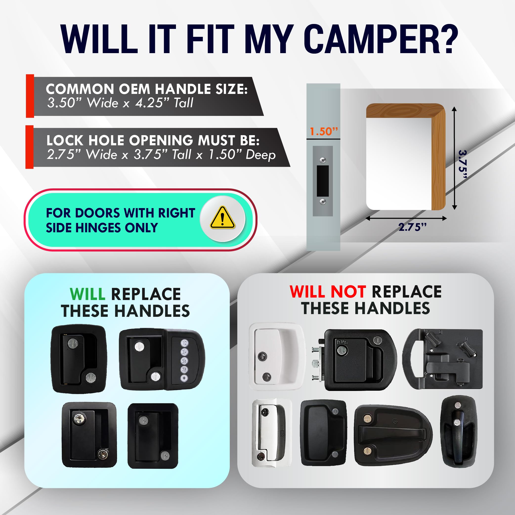 Latch.It White Rv Door Latch | 2 Keyed Alike Rv Door Locks For Travel Trailers | 100% Metal Camper Door Lock W/ 4 Keys | Easy-To