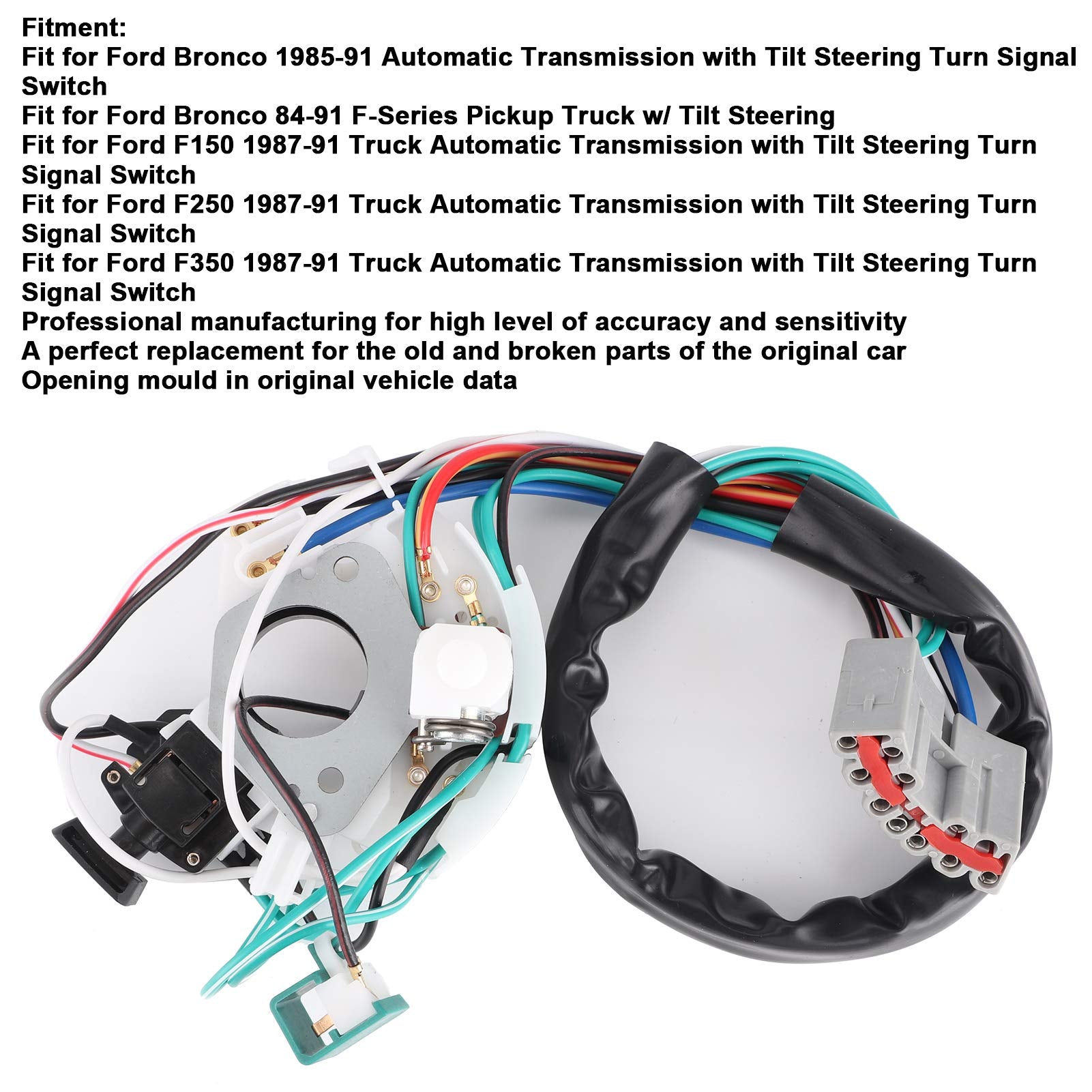 Turn Signal Switch Harness, Turn Signal Switch Cable Wiring Harness With Steering Fit For Bronco/ F150/ F250/