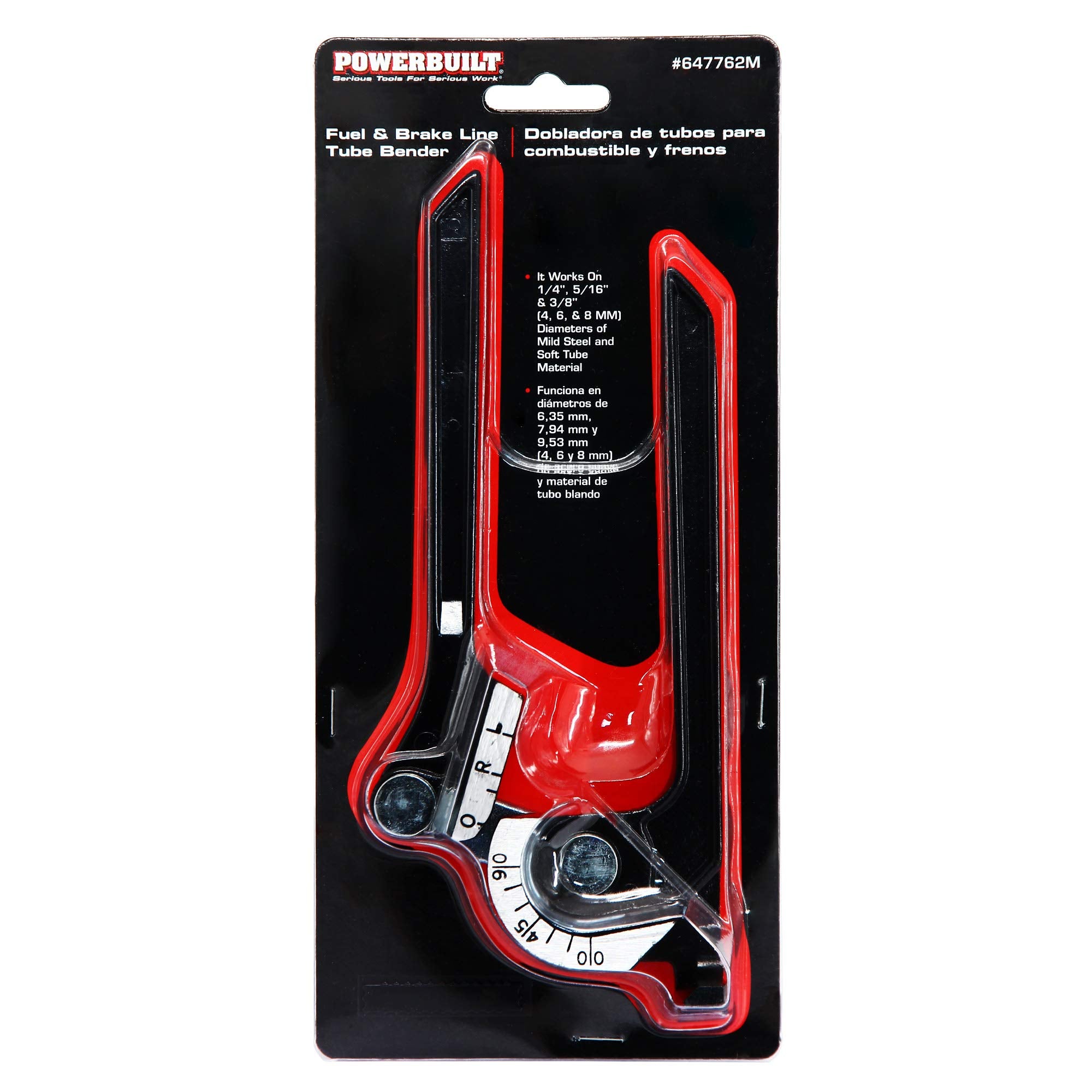 Powerbuilt Fuel And Brake Line Tubing Bender, Multi-Size Pipes Copper Aluminum Steel Brass, Bend Up To 180 Degrees, Lightweight