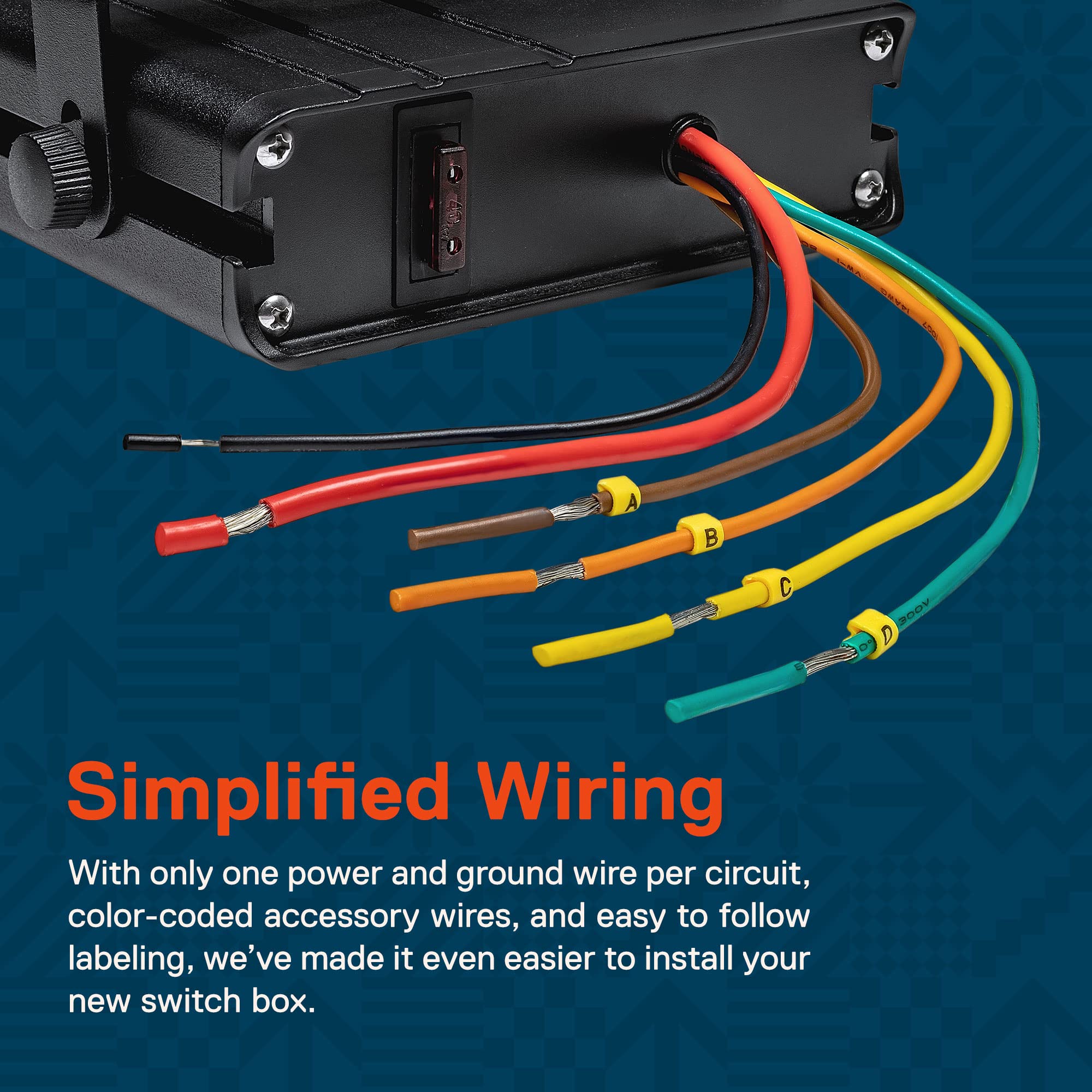 True Mods 4-Gang 12V Rocker Switch Box [20 Amp Max.] [12 Awg Wires][12 Volt Dc] Spst On/Off Rocker Toggle Switch Panel Box For Auto Automotive Lights Car Marine Boat Truck Vehicles & More