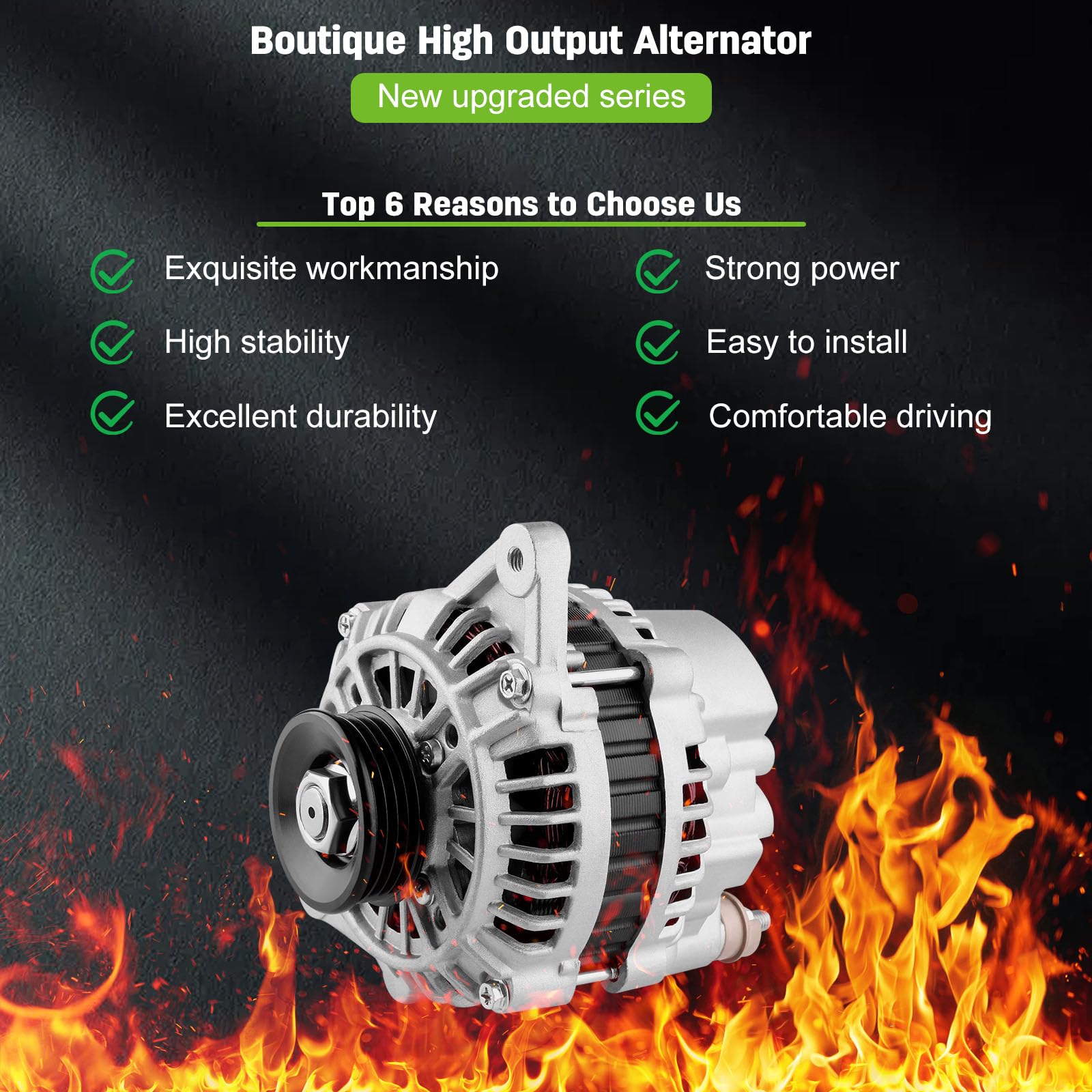 SCITOO Compatible Alternators 13973 Replacement fit for Hyundai Elantra Tiburon Tucson 2.0 Kia Spectra for Sportage 2.0 2005 200