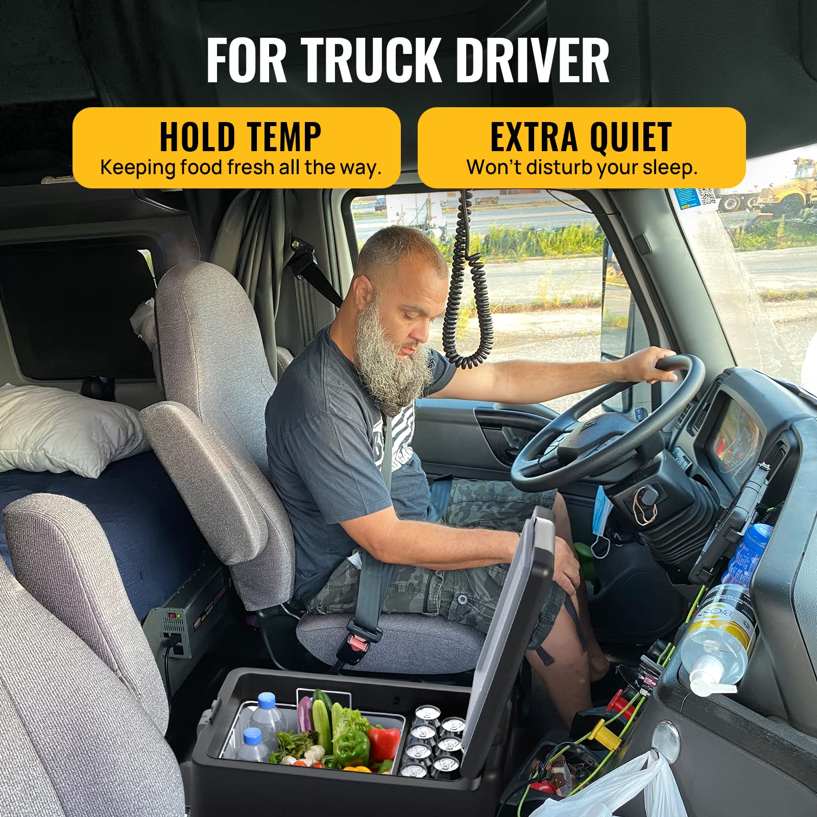 Bougerv 12V Portable Refrigerator 53 Quart Car Freezer Fridge Electric Cooler12V/24V Dc 110~240Volt Ac For Camping (Included: 53