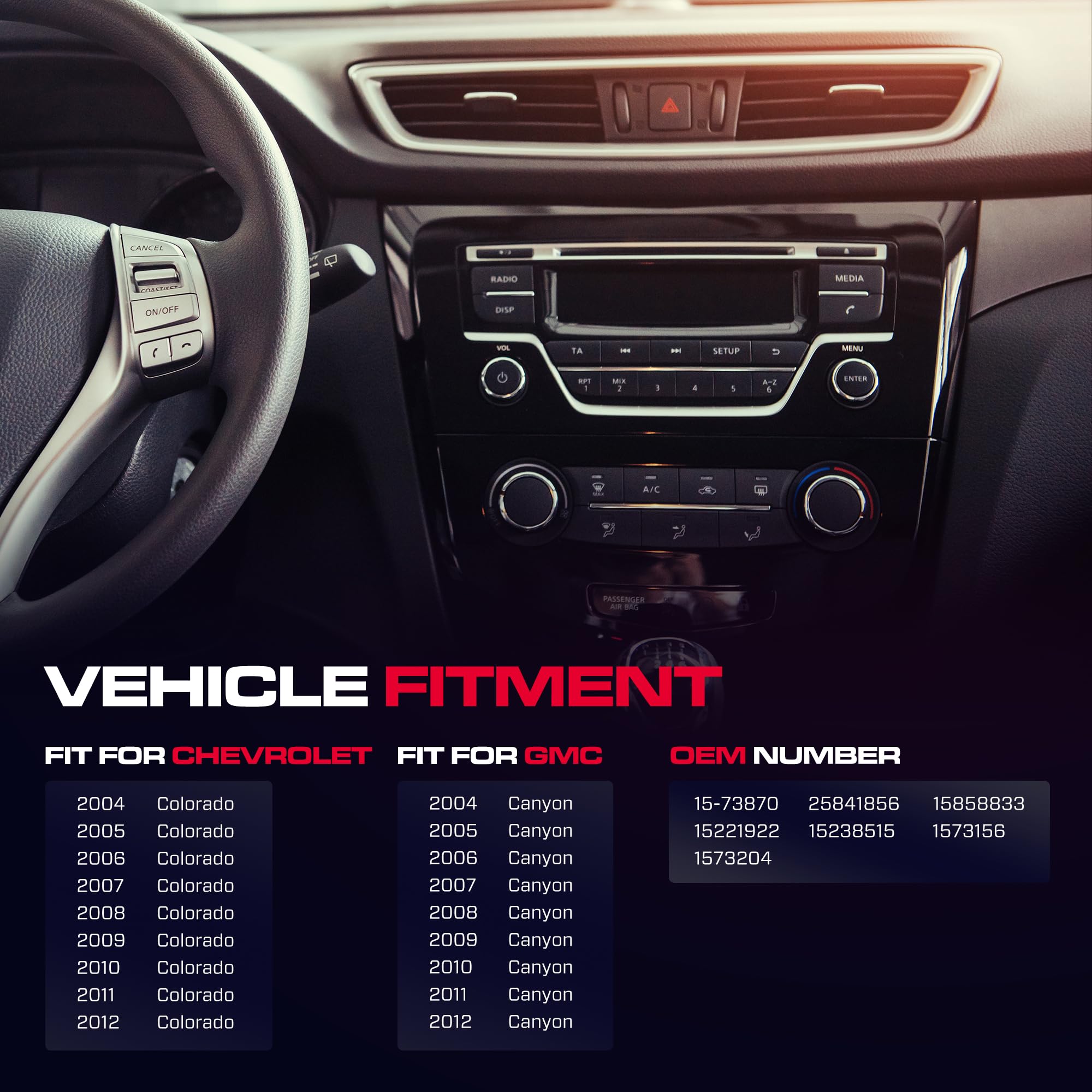 XIMAKA HVAC A/C Heater Climate Control Module Panel Switch Fit for 2004-2012 Chevrolet Colorado GMC Canyon, 25841856 15-73870