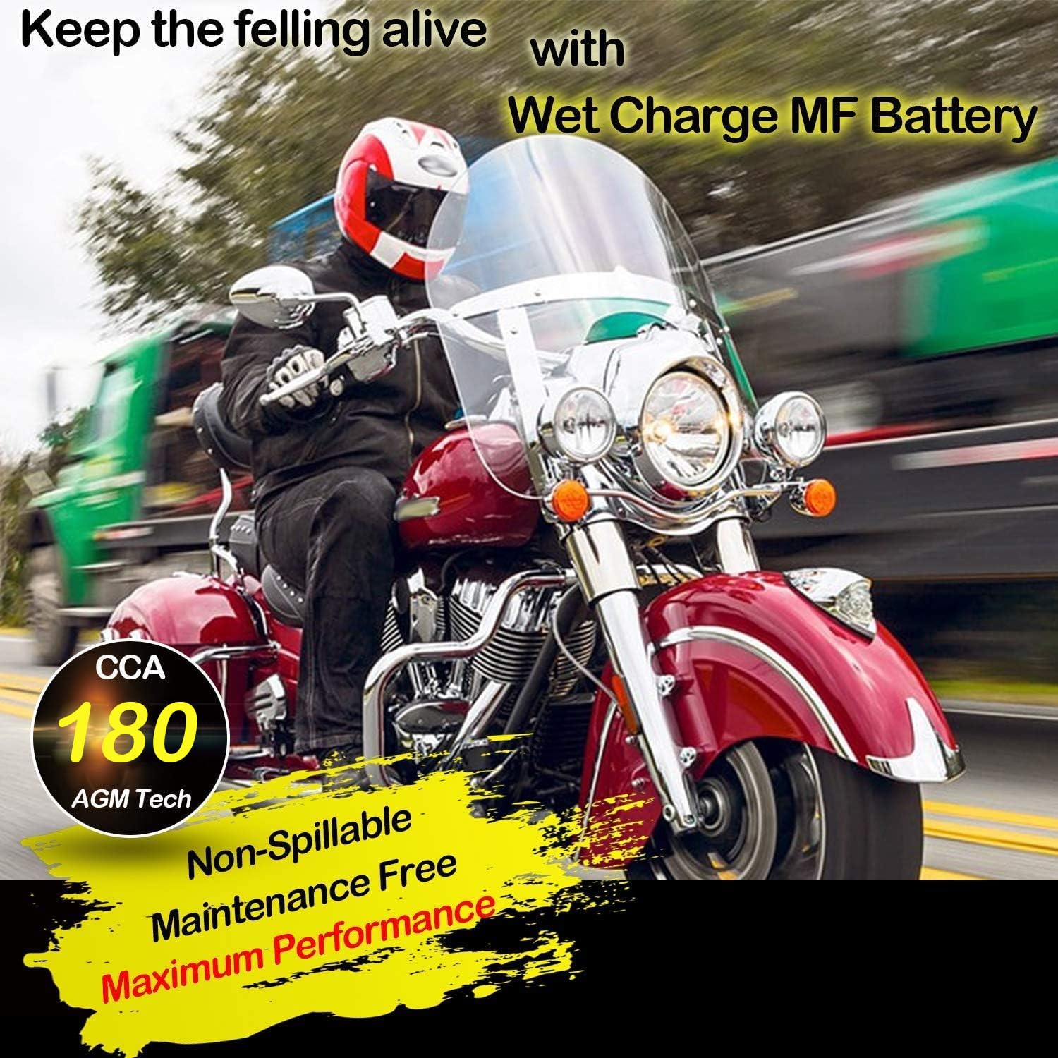 Weize YTX12-BS Motorcycle Battery High Performance - Maintenance Free - Sealed YTX12 BS AGM Rechargeable ATV Batteries compatibl