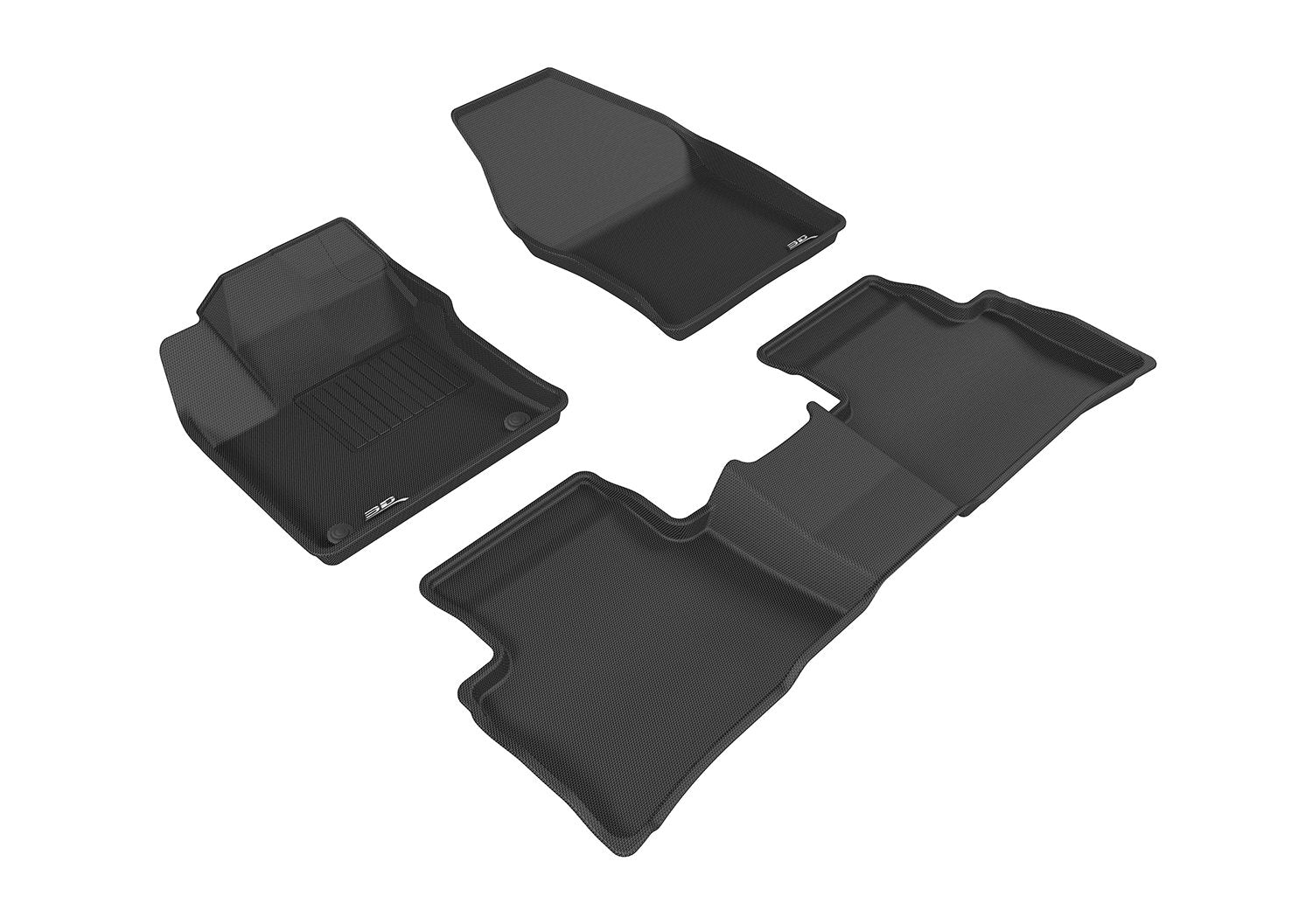 3D Maxpider Custom Fit Kagu Floor Mat (Black) Compatible With Toyota Prius 2016-2022 / Prius Prime 2017-2021 - Full Set R1 R2