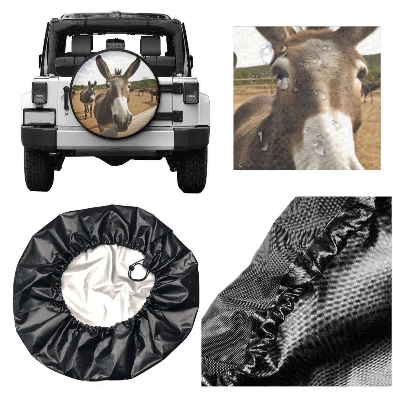 Donkey RV Spare Tire Covers - Weatherproof & Dustproof Wheel Protectors, Universal Fit for SUV, Truck, Travel Trailers & Campers