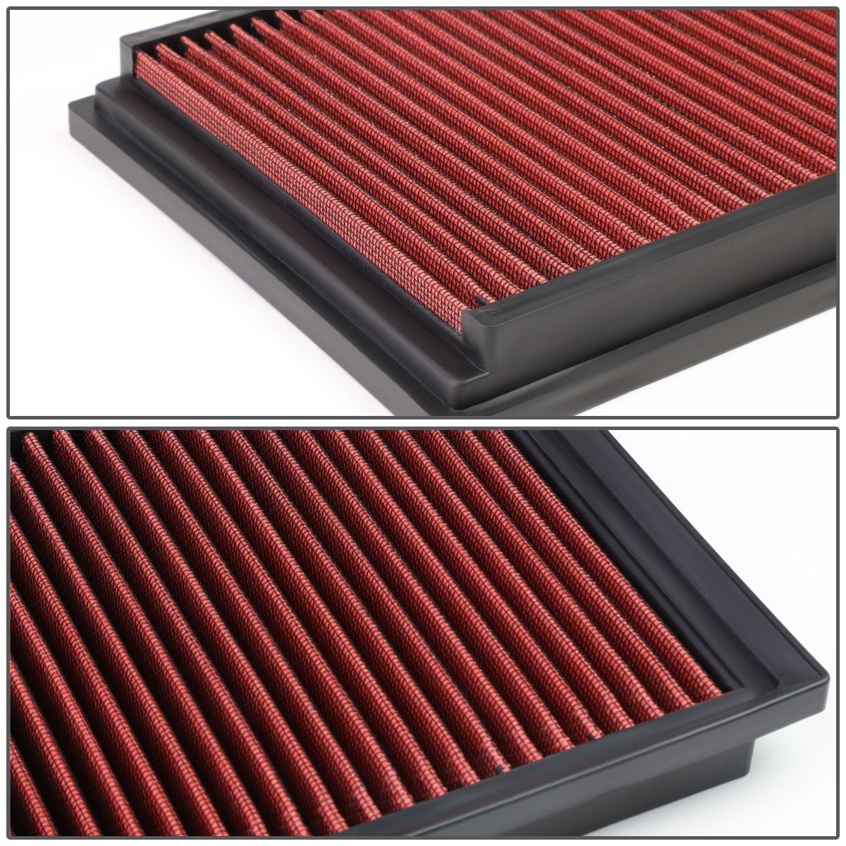 Auto Dynasty Compatible With Mazda 3 / Mazda 5 2.0L / 2.3L / 2.5L Reusable & Washable Replacement High Flow Drop-In Air Filter (Red)