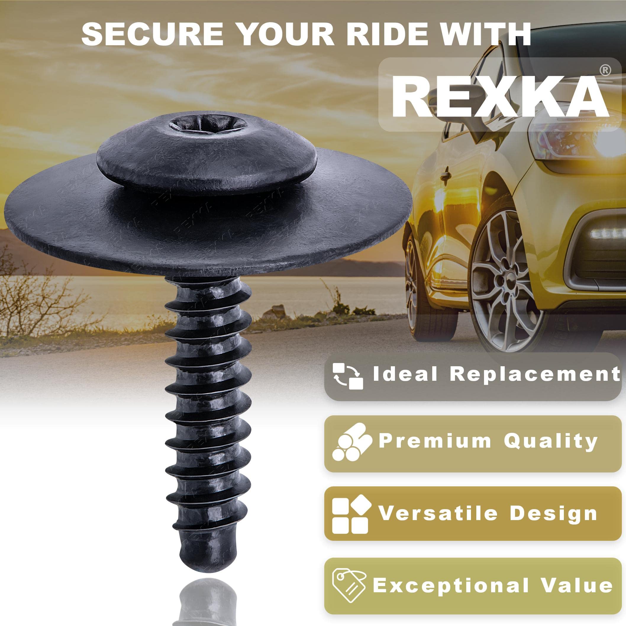 Rexka Fender Liner Splash Shield Bolt Screw 11548270 for GM Chevrolet Camaro, Colorado, Cruze, Equinox, Impala, Malibu, Traverse, Cadillac (Pack of 10)
