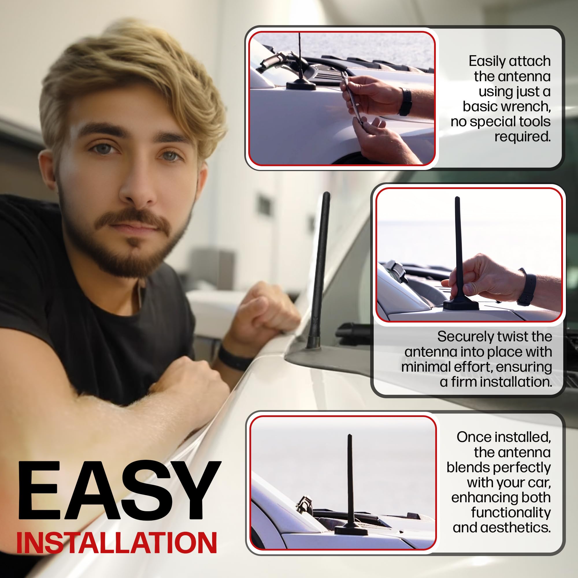 Antennamastsrus - The Original 6 3/4 Inch Is Compatible With Hummer H3 (2006-2010) - Car Wash Proof Short Rubber Antenna - Inter