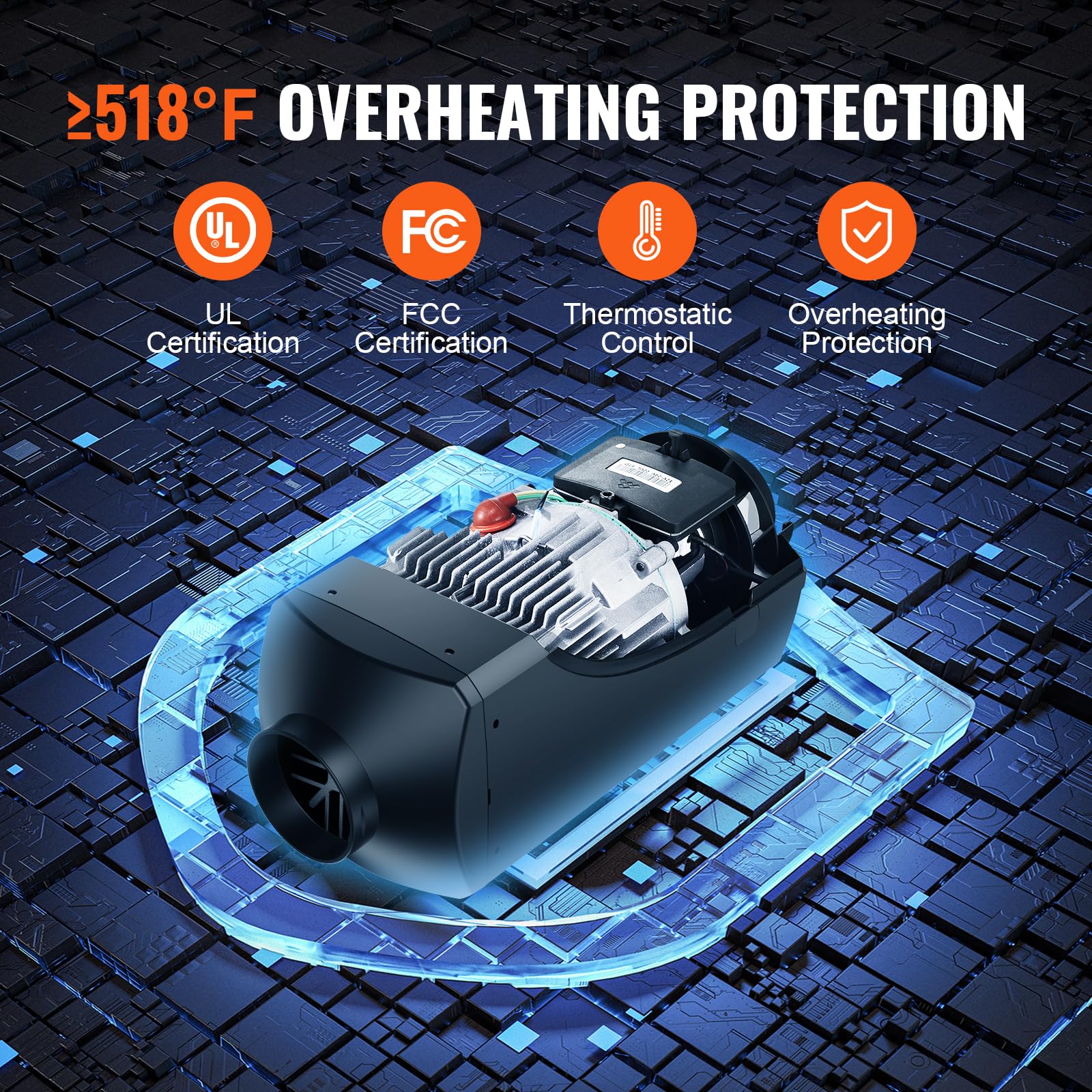 Vevor 8Kw Diesel Heater, Parking Heater With Automatic Altitude Adjustment, Max 18045 Ft, Bluetooth App Control Diesel Air Heate