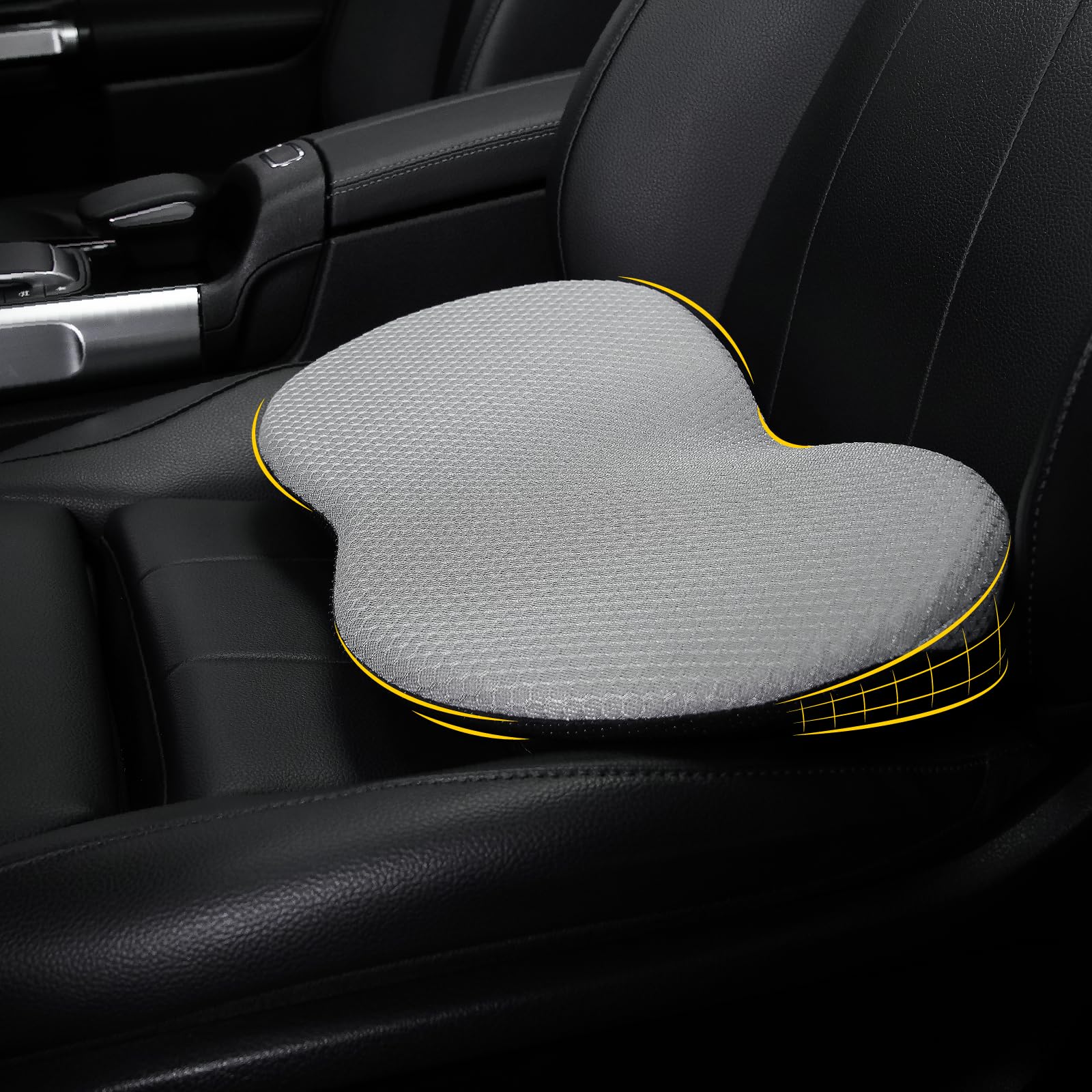Kingphenix Wedge Car Seat Cushion: Memory Foam Truck Seat Cushion For Car Seat Driver - Sciatica And Back Pain Relief - Enhancin