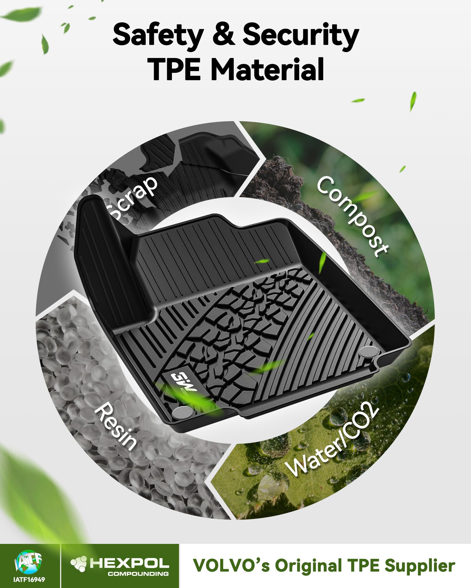 3W Floor Mats&Cargo Liner Fit For Jeep Cherokee 2015-2023, All Weather Custom Fit Trunk Liner For Jeep Cherokee, Heavy Duty Trun