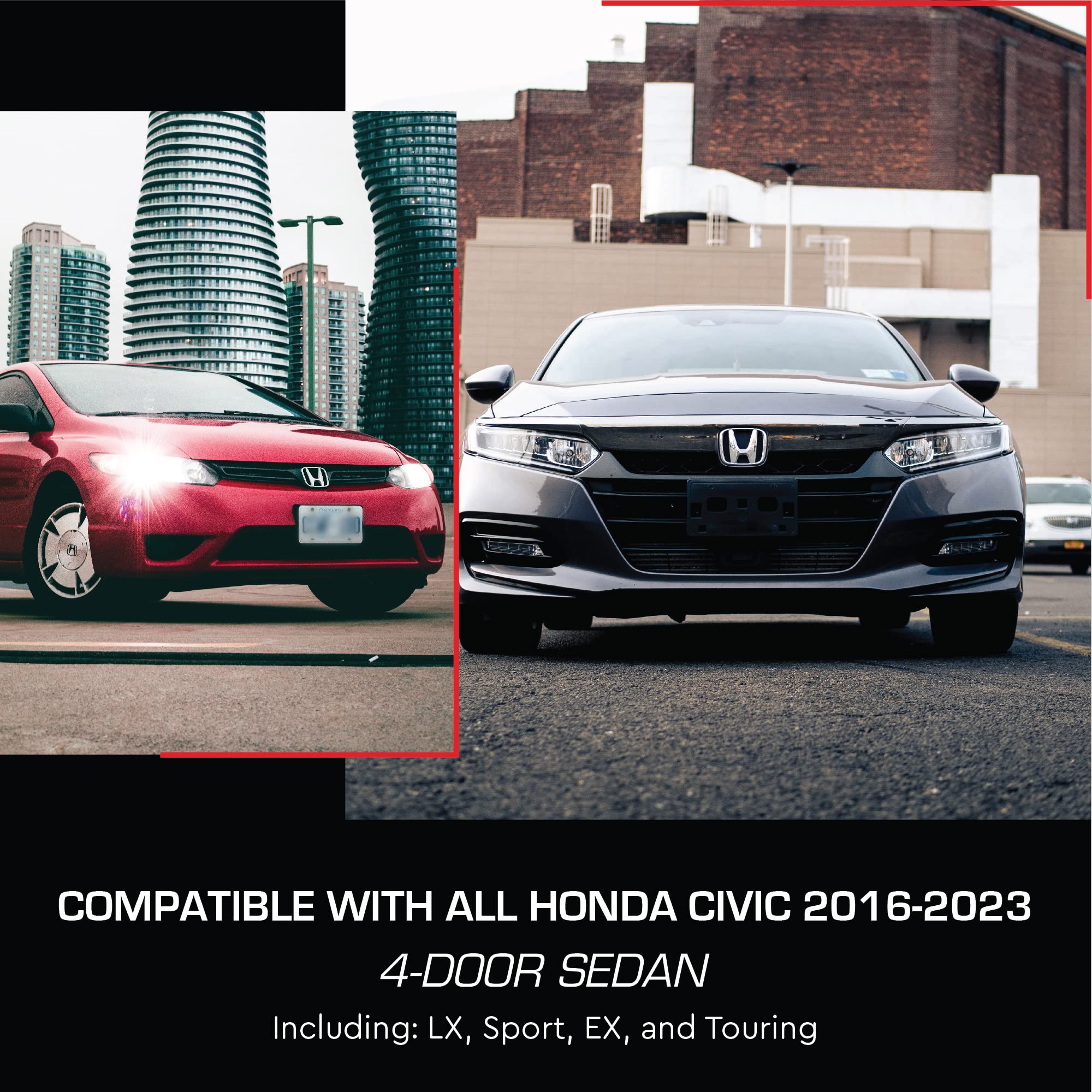 Cupholderhero Fits Honda Civic 2022-2024 Accessories - Premium Custom Non-Slip Anti-Dust Cup Holder Inserts, Center Console Line