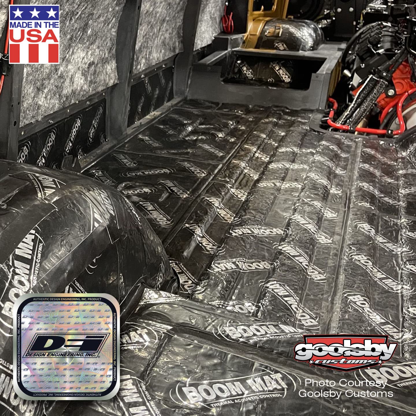 Design Engineering 050210 Boom Mat Sound 2Mm Damping Material With Adhesive Backing, 12.5" X 24" (Pack Of 10)