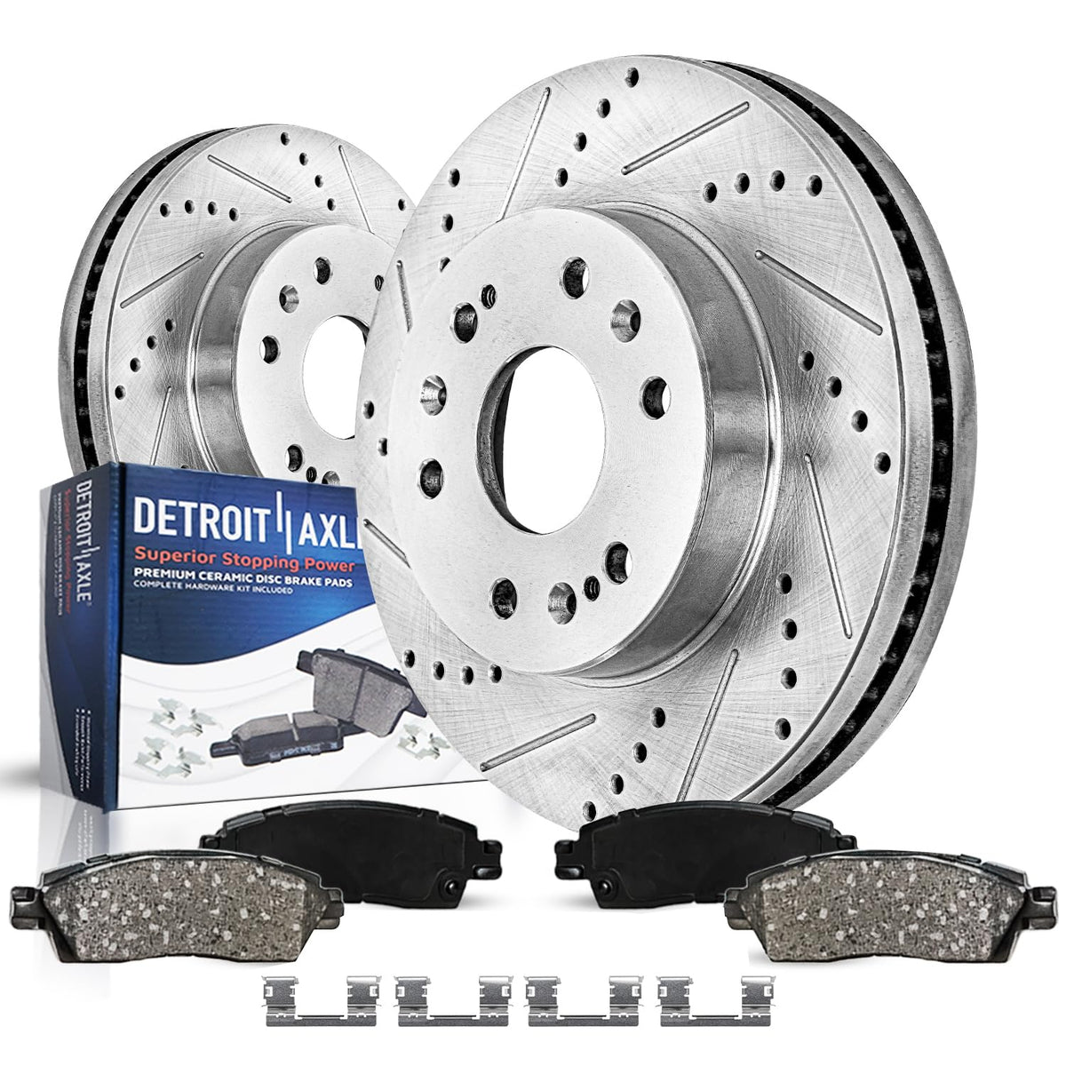 Detroit Axle - Front Brake Kit For Chevy Gmc Silverado Sierra Suburban Express Savana 1500 Tahoe Yukon Xl Escalade Esv Ext Xts D