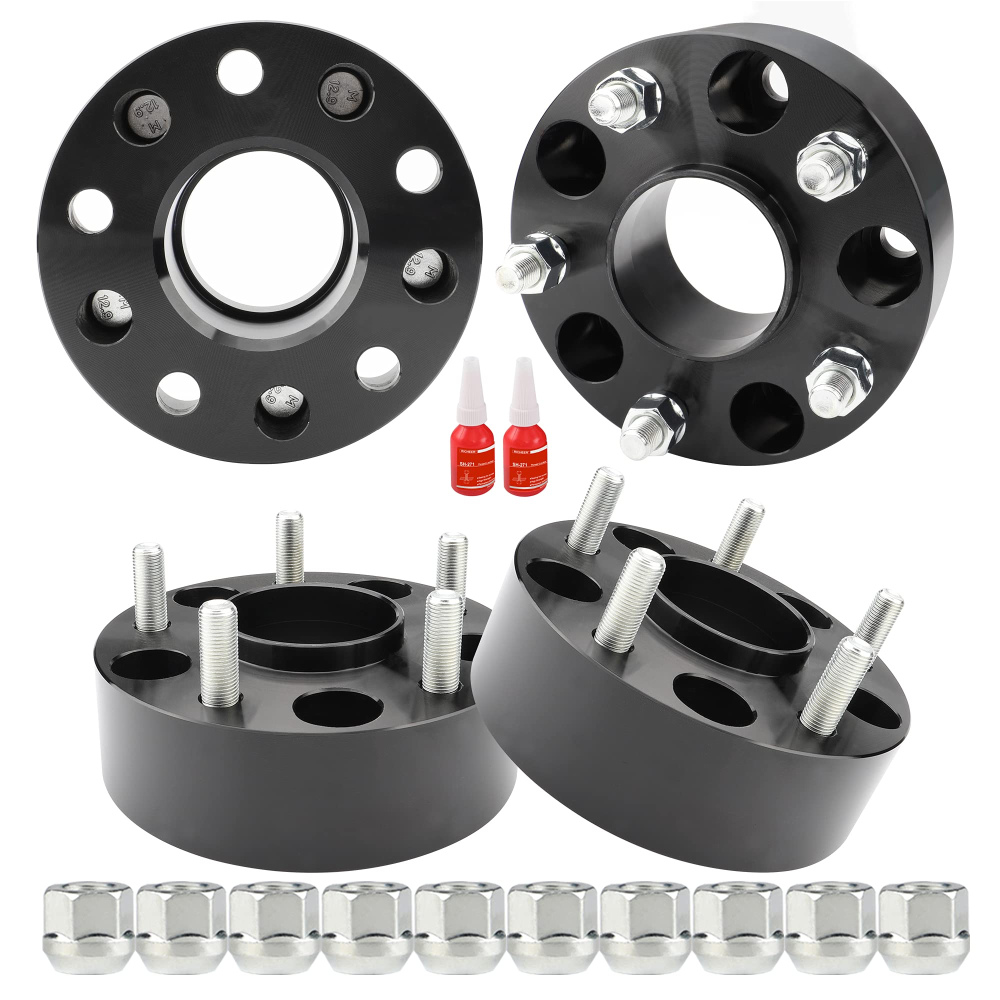 Richeer 5X5 Hubcentric Wheel Spacers For 2007-2017 Wrangler Jk Jku 1999-2009 Grand Cherokee Wj Wk 2006-2010 Commander Xk, 4Pcs 2