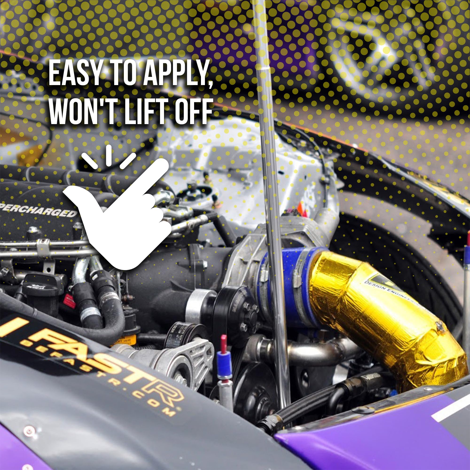 Design Engineering Inc. Reflect-A-Gold High-Temperature Heat Reflective Adhesive Backed Roll (2 X 15') - Insulation Tape Wrap For Engine Covers & More