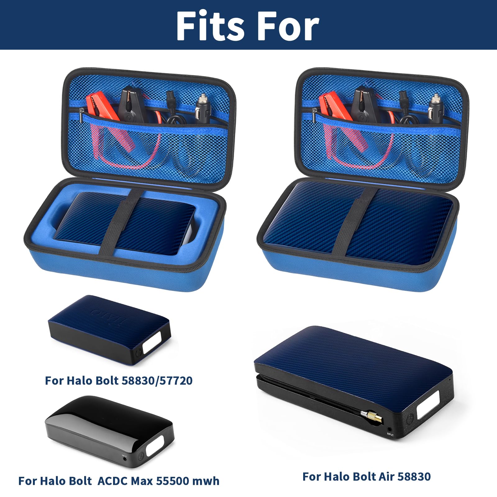 Case For Halo Bolt 58830/57720/ Air 58830/ Acdc Max 55500 Mwh/Air + Portable Emergency Power Kit, Storage Holder For Air Nozzles
