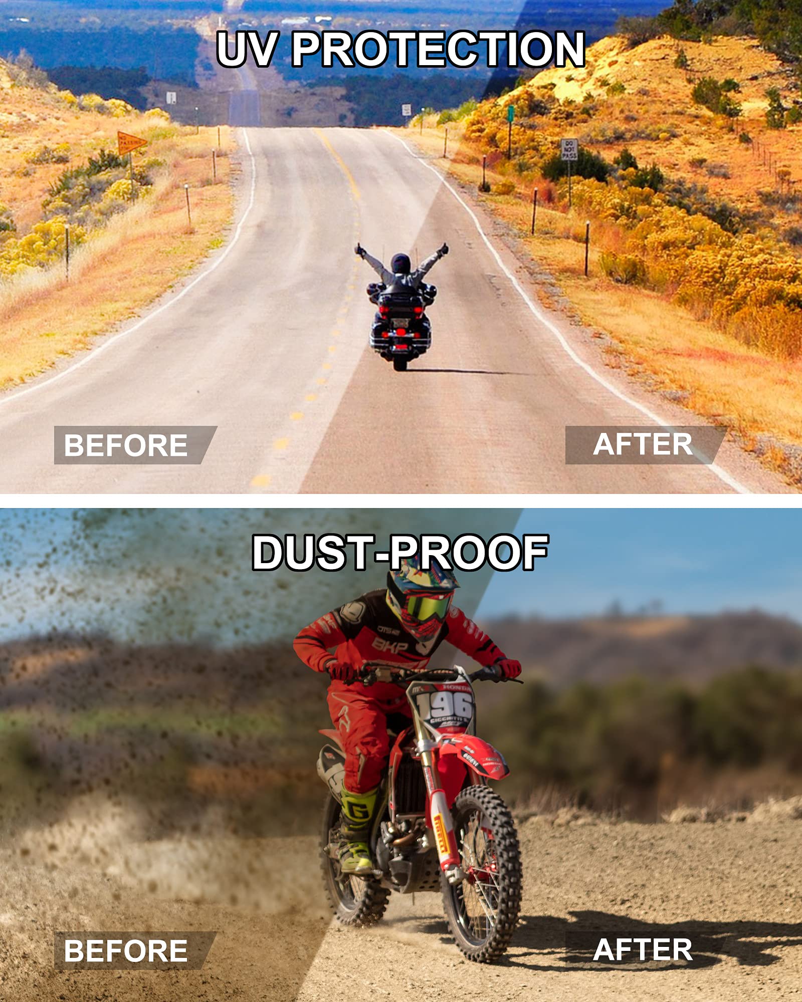 2 Pieces Motorcycle Goggles Face Mask Detachable Helmet Riding Goggles Glasses