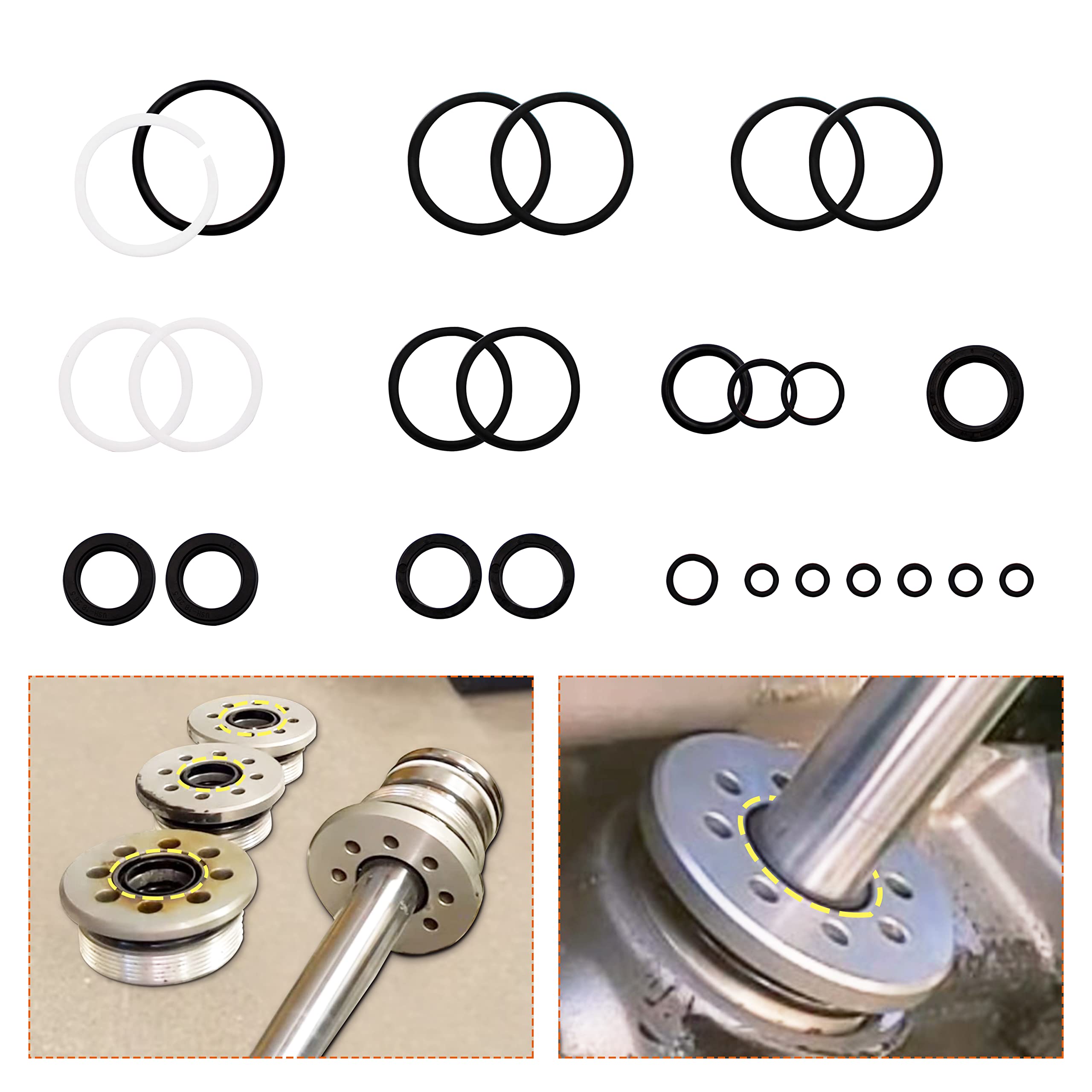 Shineus Tilt Trim Seal Kit 1997 & Up 115225Fs Fast Strike Power Compatible With Yamaha Boat Power Units 115Hp 150Hp 175Hp 200Hp