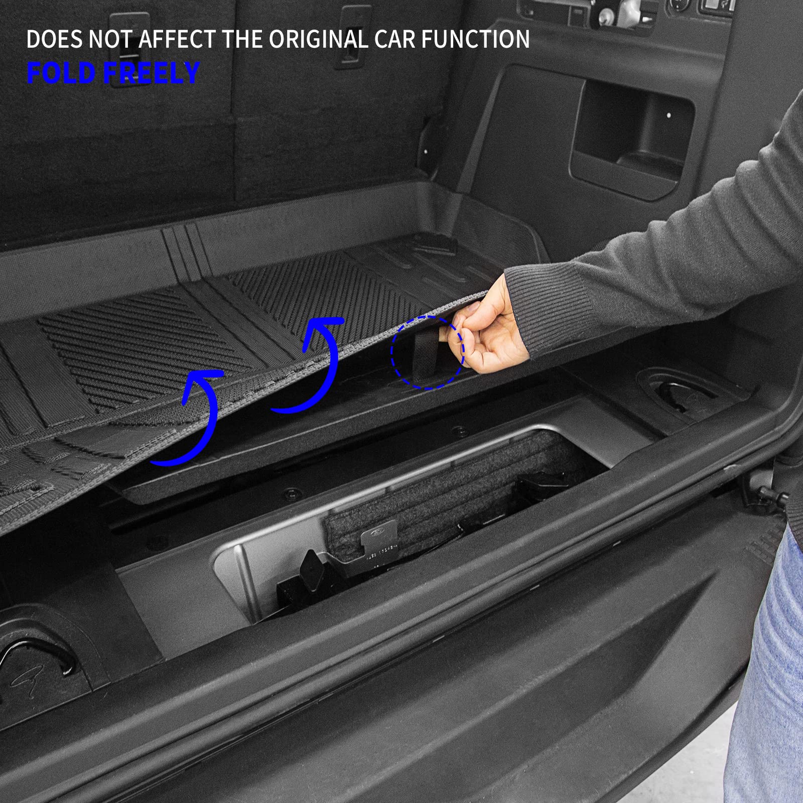 Rongtaod Cargo Mat Compatible With 2021-2024 2025 Ford Bronco 4 Door Trunk Mat Cargo Mat Cargo Liner Back Seat Cover Protector 2023 Bronco Accessories (Trunk Mat+Backrest Mats)