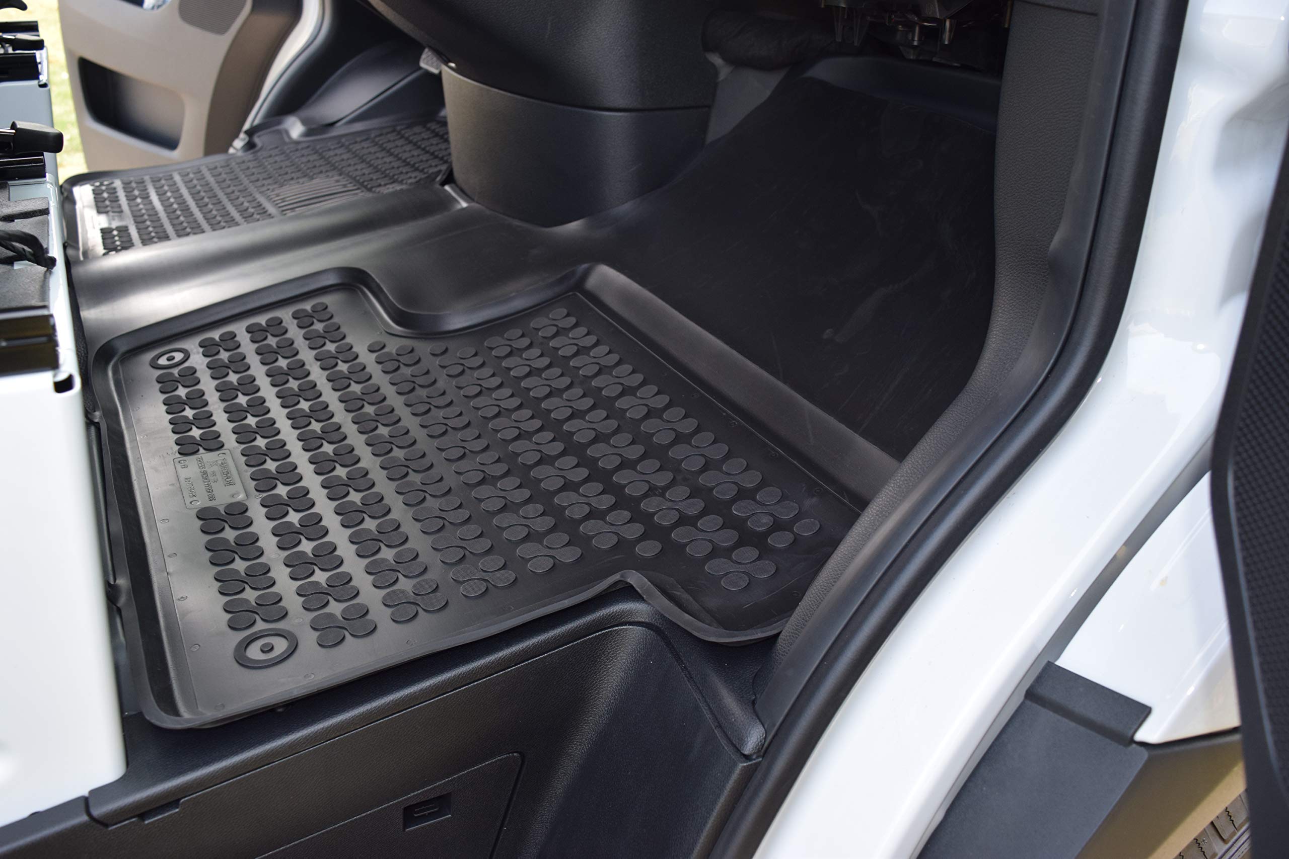 Rezaw-Plast Floor Mat For Passenger Crew Mercedes Sprinter 2007-2023 All Weather Rubber Liner Sprinter Van Accessories Molded Black (Won'T Fit Cargo 2007-2023) (Cargo)