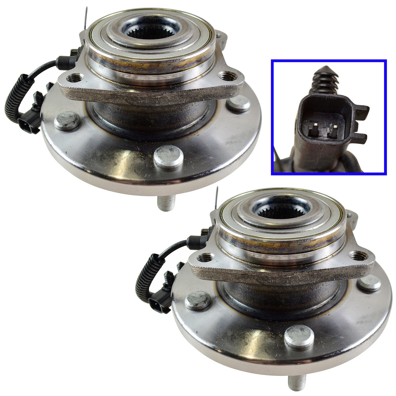 Trq Front Wheel Hub Bearings Assembly Set Driver & Passenger Side Compatible With 2008-2016 Chrysler Town & Country 2008-2020 Do