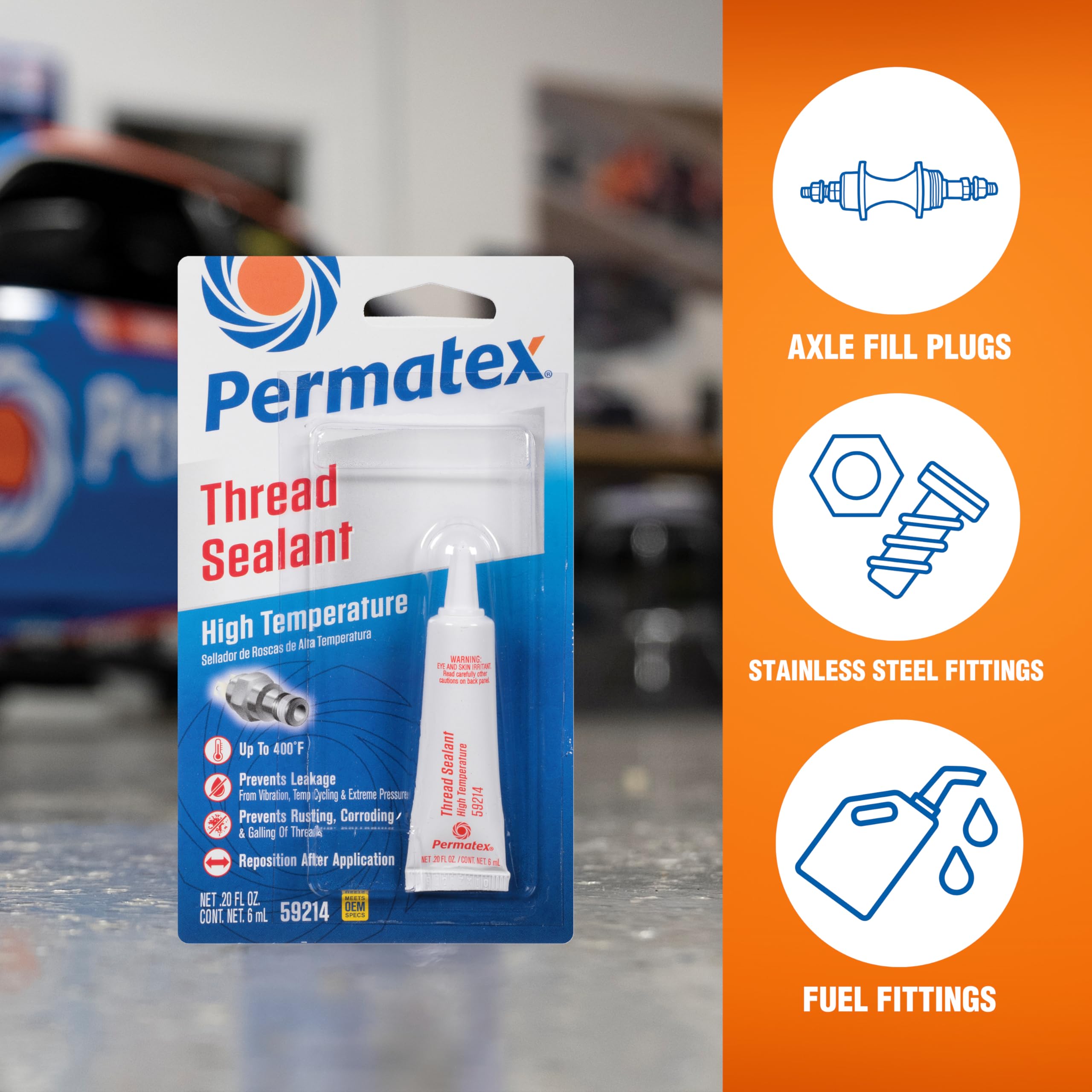 Permatex 59214 High Temperature Thread Sealant, 6 Ml Tube, Pack Of 1