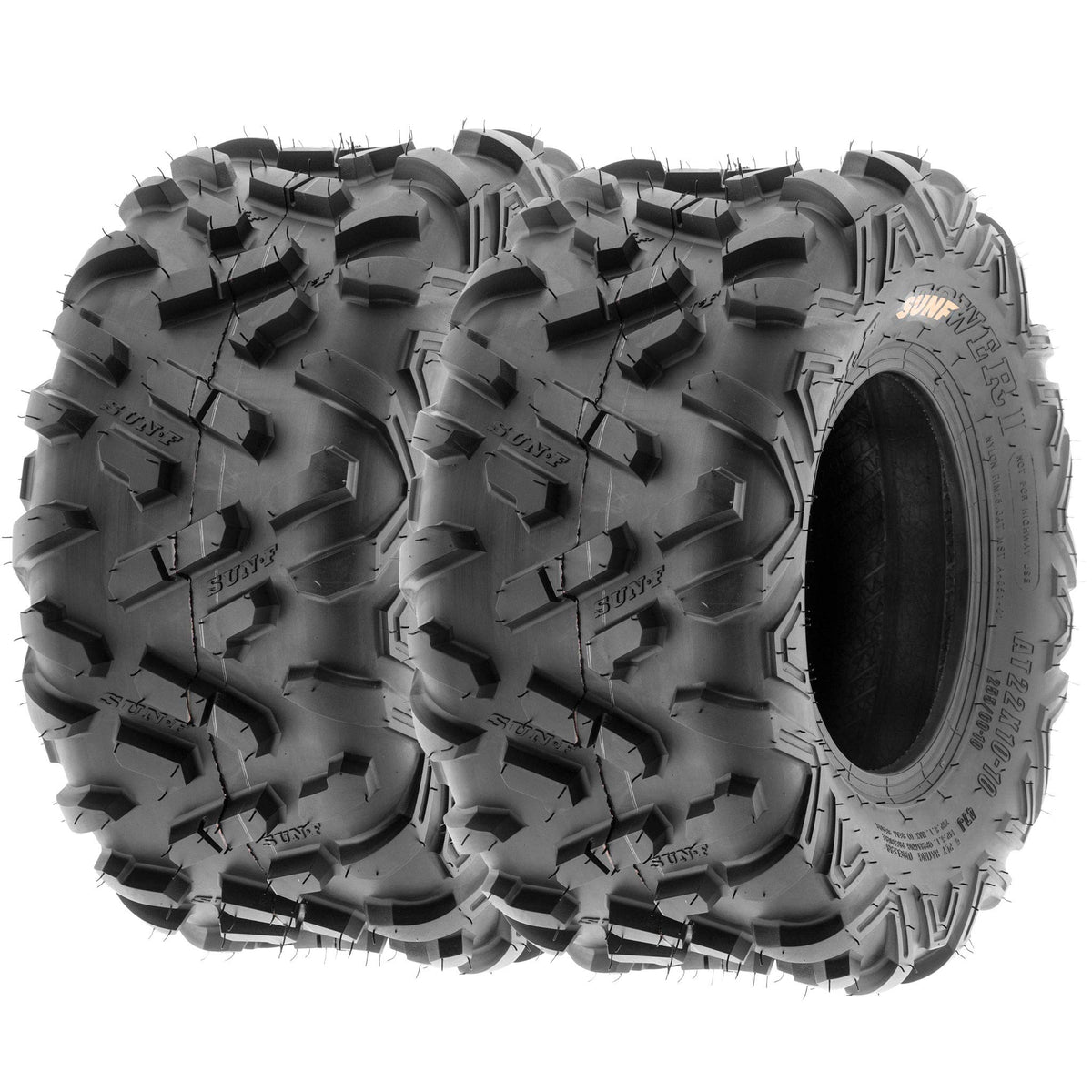 Set Of 2 Sunf Power.Ii 22X10-10 Atv Utv Off-Road Tires, All-Terrain, 6 Pr, Tubeless A051