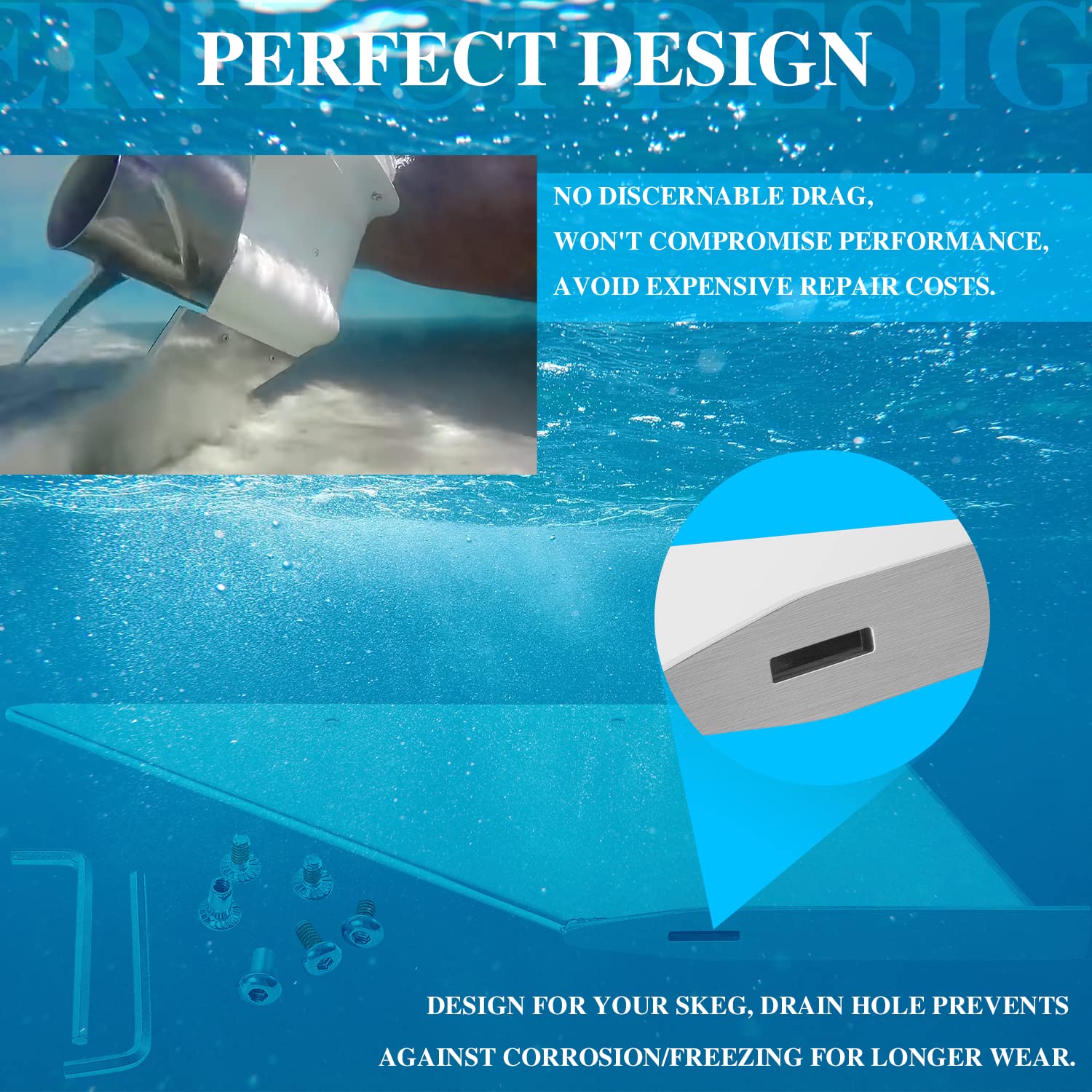 27051 Stainless Steel Skeg Guard Fix Damaged Skeg Fits For Mercury Mercruiser Bravo I & Iii 1990-Present, Not Compatible With Xr/Sport Models