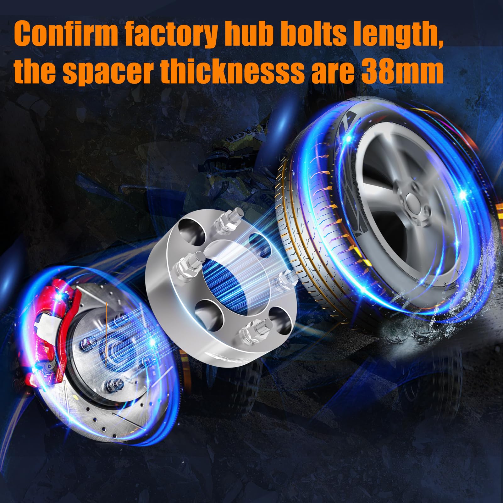 Gasupply Atv Wheel Spacers 4X110, Compatible With Cfmoto, Segway, Yamaha, 1.5'' 38Mm Wheel Spacer Adapters Black 74Mm Hub Bore W