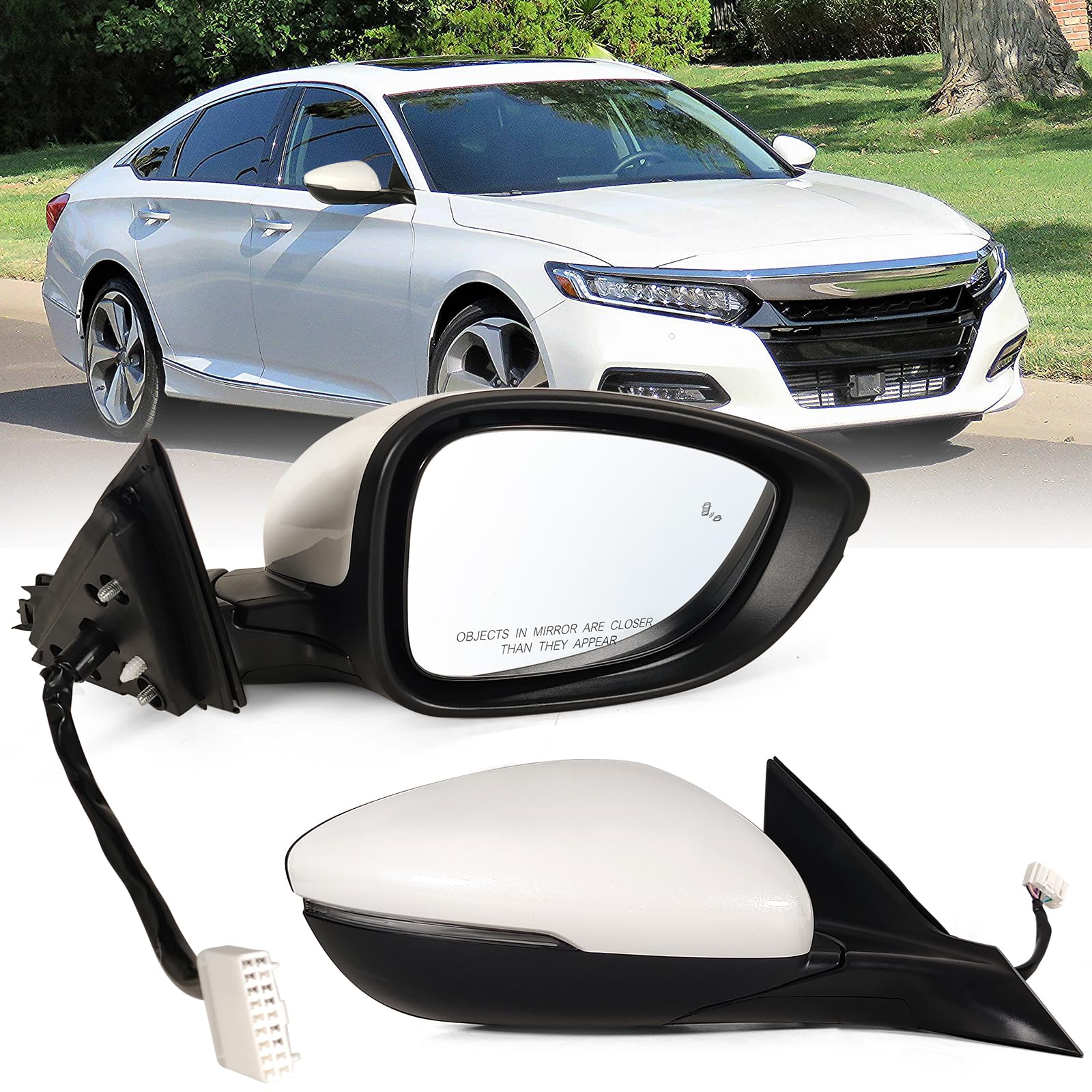 Lqito Right Passenger Side Mirror Fits 2018-2022 Honda Accord With Power Glass, Heated, Blind Spot Detection,Turn Signal And Man