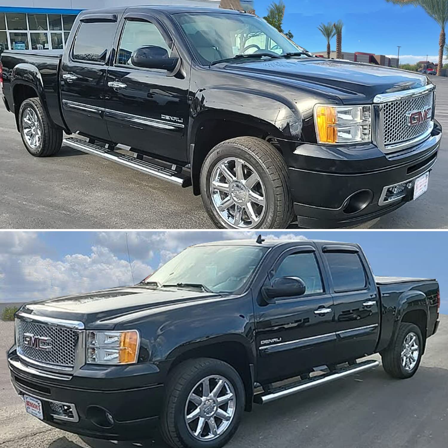 Tonoytim 94515 Truck Window Visors Rain Guards For 2007-2014 Chevy Silverado/Gmc Sierra 1500 2500Hd 3500Hd Crew Cab/Avalanche/Suburban/Yukon Xl Wind Deflectors Windnow Vent Shade