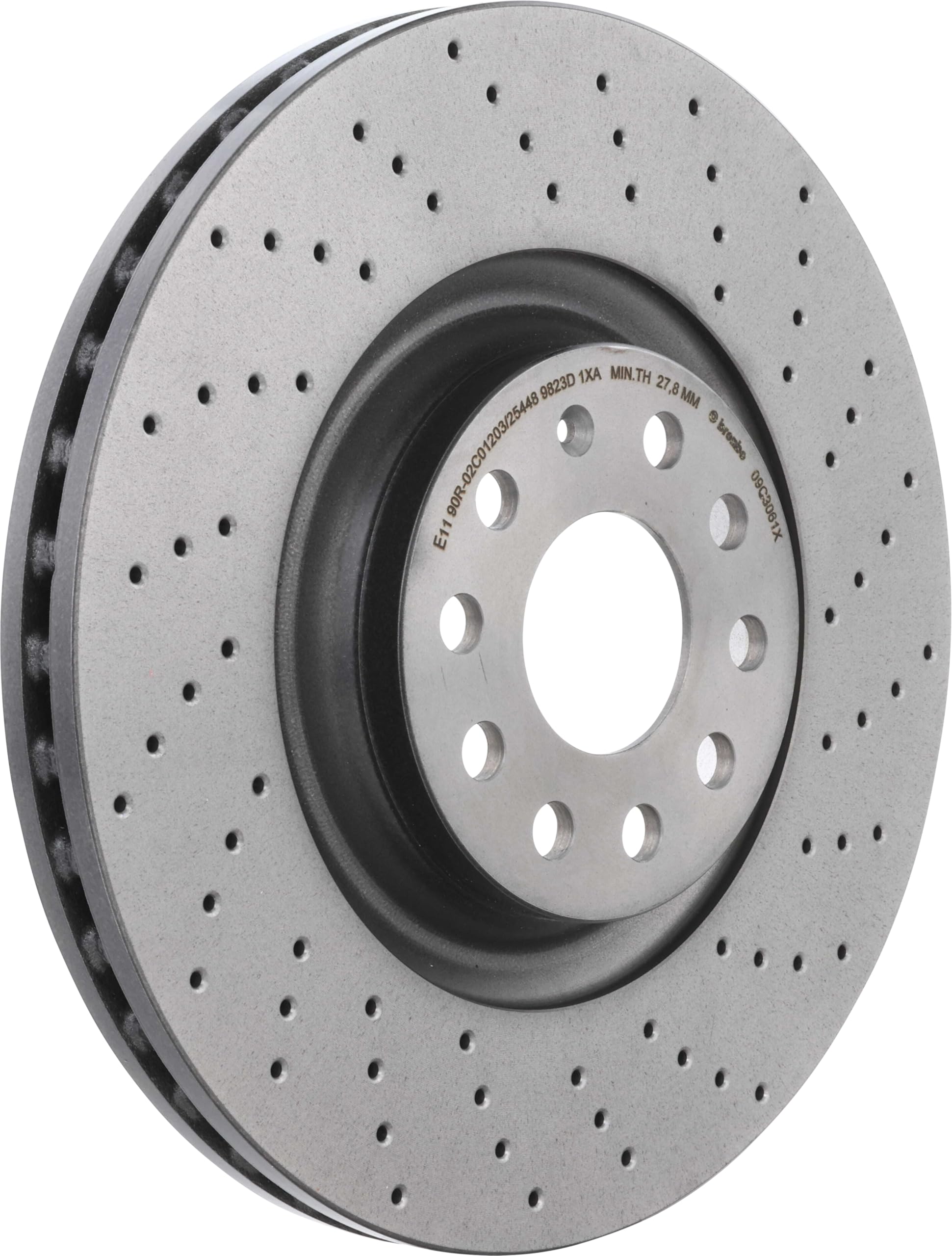 Brembo 09.C306.1X Xtra Uv Coated Pillar Vented Drilled Front Brake Rotor Audi/Chrysler/Cupra/Seat/Skoda/Skoda (Svw)/Vw/Vw (Faw)/Vw (Svw) Oe# 1K0615301Ad